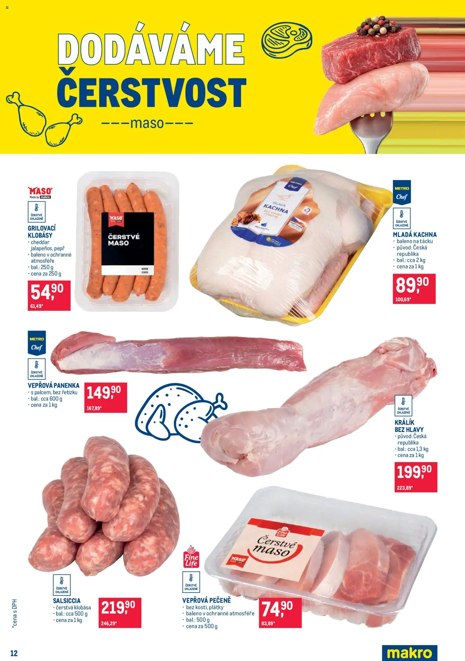 Makro leták - Pro milovníky jídla od 20.05.2026 | Strana: 12 | Produkty: Panenka, Klobása, Kachna, Maso