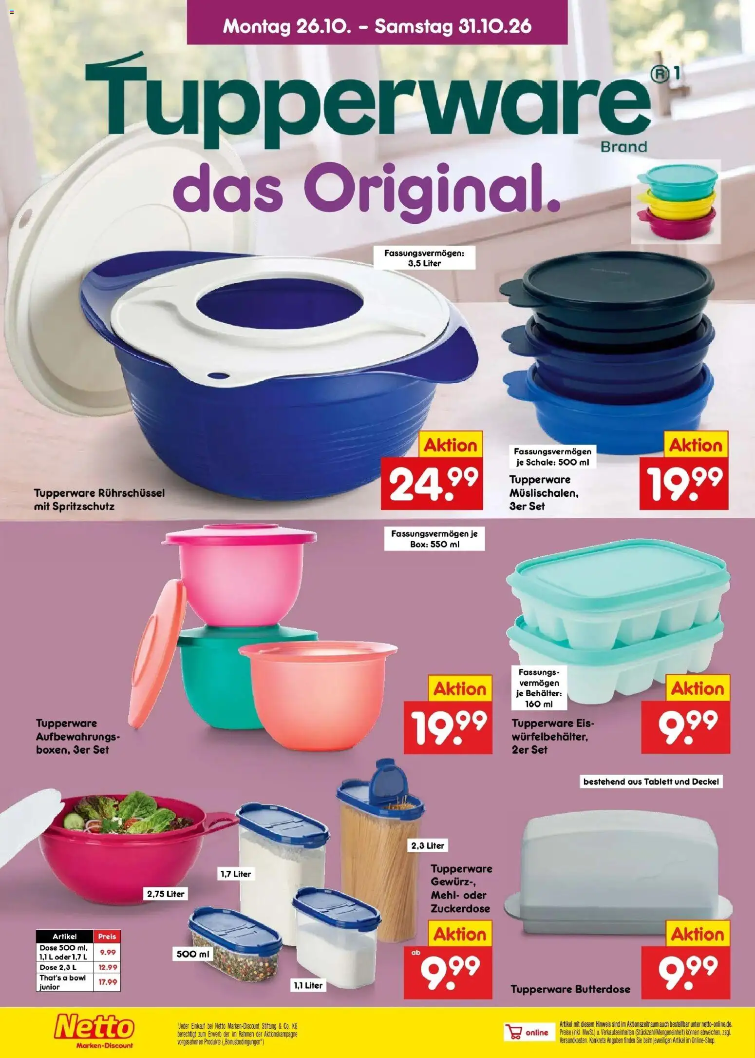 Netto Marken-Discount Prospekt Augustusburg – gültig ab 26.10.2026 | Seite: 34 | Produkte: Mehl, Box, Eis