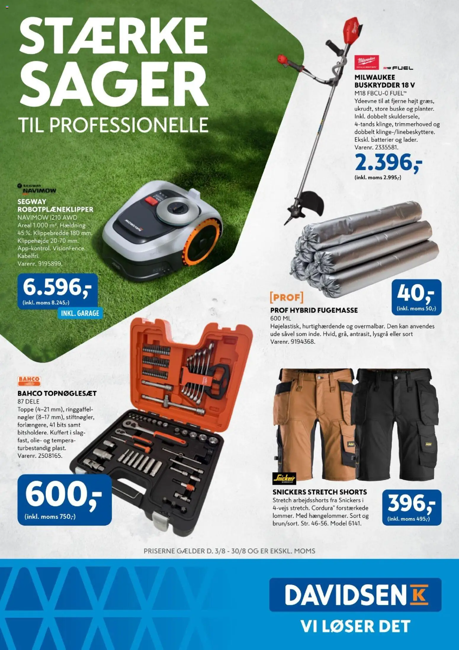 Davidsen tilbudsavis – gyldig fra 03/08/2026 | Side: 1 | Produkter: Batterier, Shorts, Kuffert, Søm