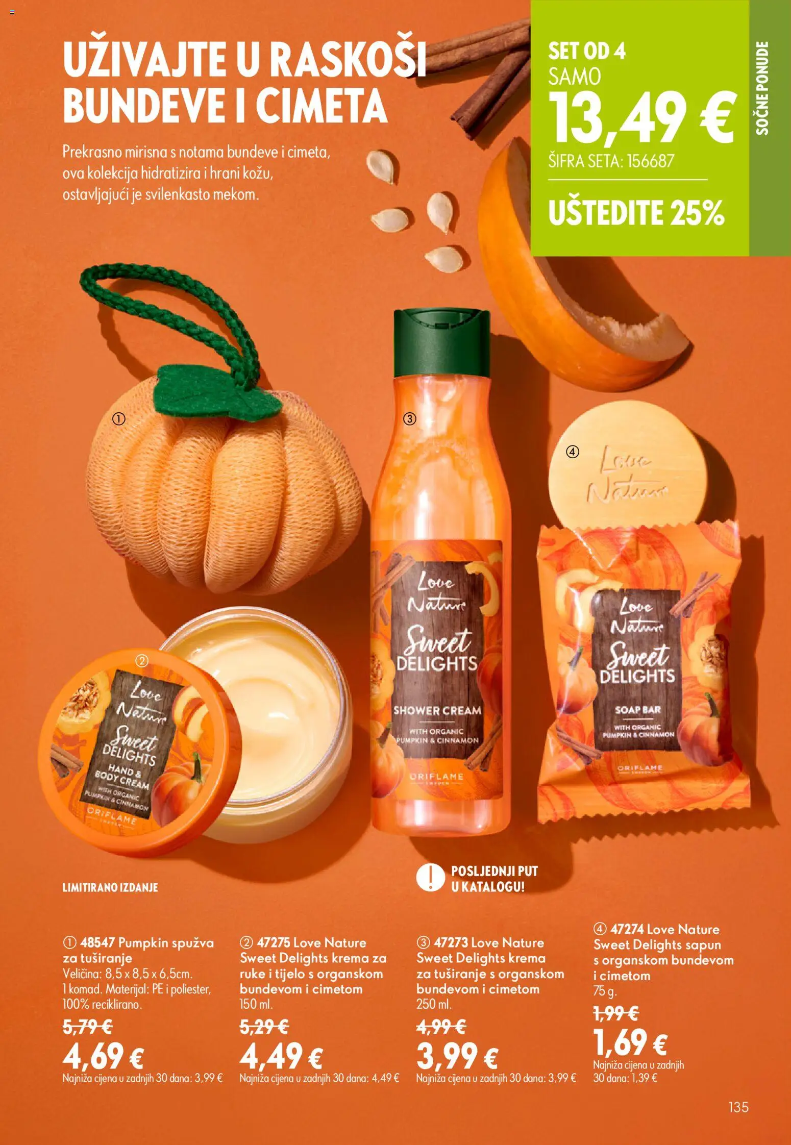 Oriflame katalog | vrijedi od 05.08.2026 | Stranica: 135 | Proizvodi: Spužva, Sapun, Krema