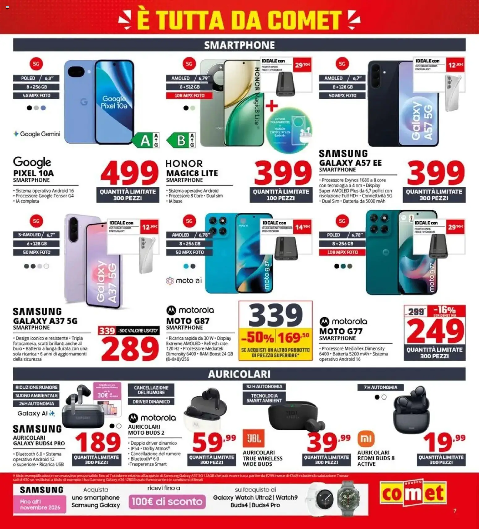 Nuovo Comet volantino dal 24/09/2026 > offerte anteprima 🛍️ | Pagina: 7 | Prodotti: Auricolari, Samsung Galaxy, Smartphone, Samsung