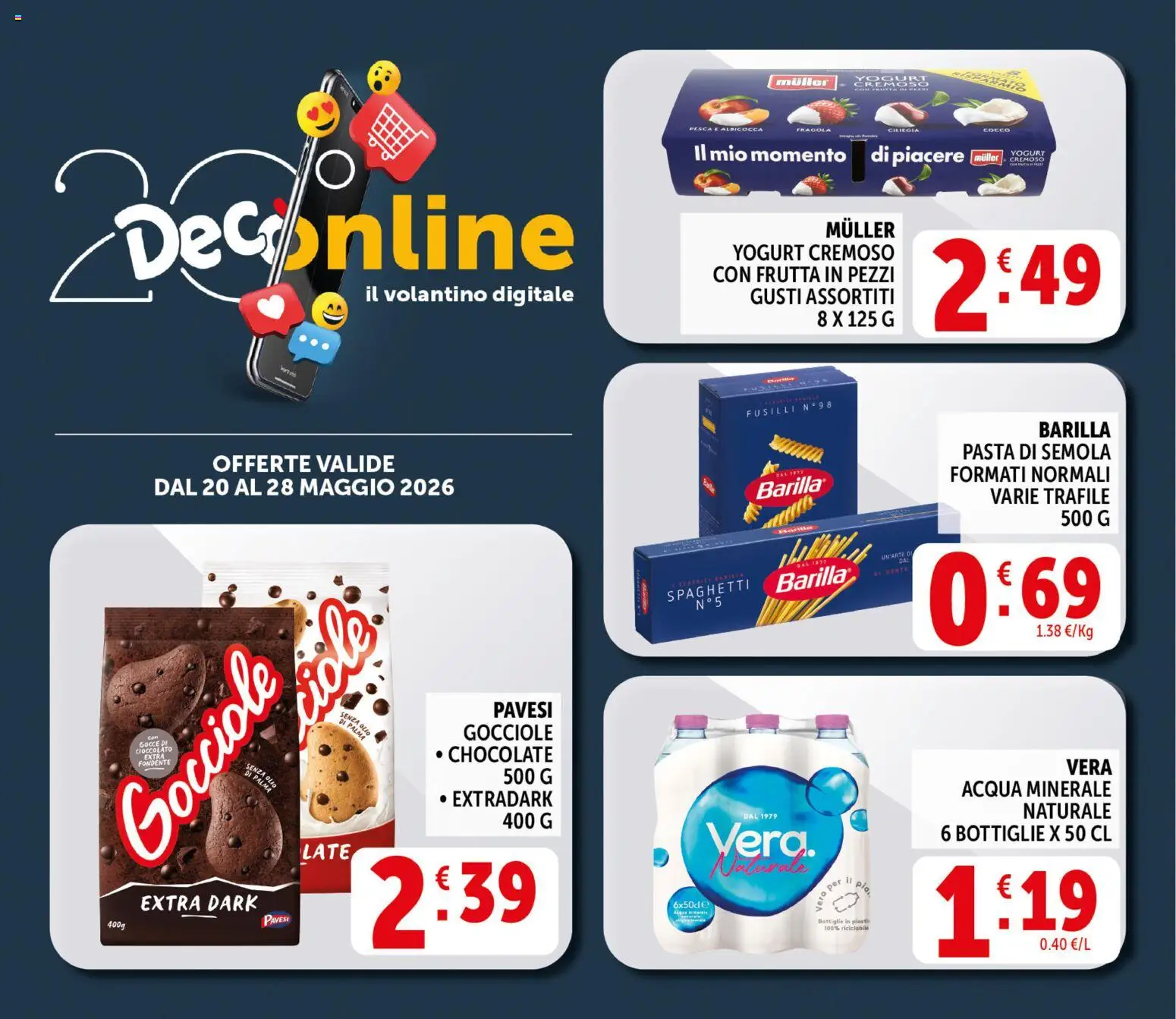 Volantino Decò del 20.05.2026 | Pagina: 21 | Prodotti: Acqua, Frutta, Pasta, Fusilli