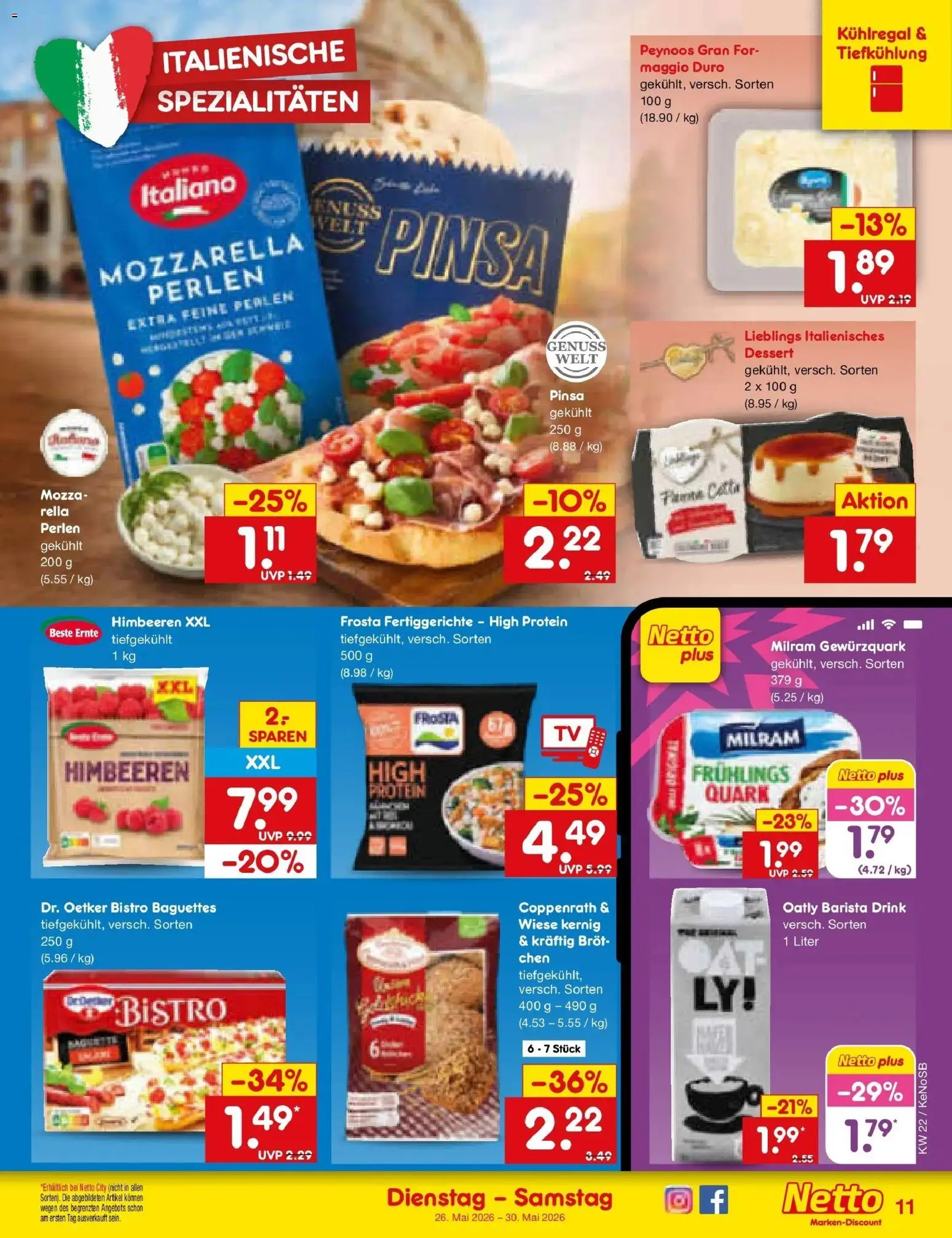 Netto Marken-Discount Prospekt Bonn – gültig ab 26.05.2026 | Seite: 13 | Produkte: Quark, Frosta, Fertiggerichte, Brot