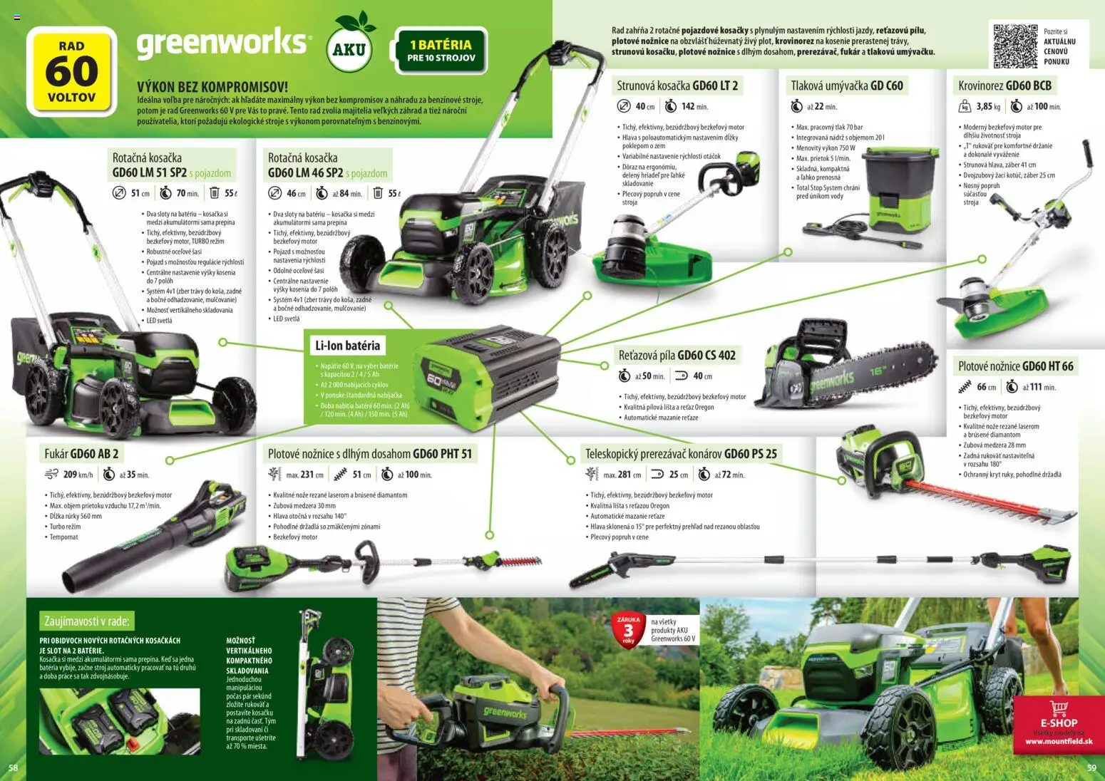 Nové Mountfield akcie – leták je platný od 25.03.2026 | Strana: 30 | Produkty: Krovinorez, Led svetlá, Reťazová píla, Kosačka