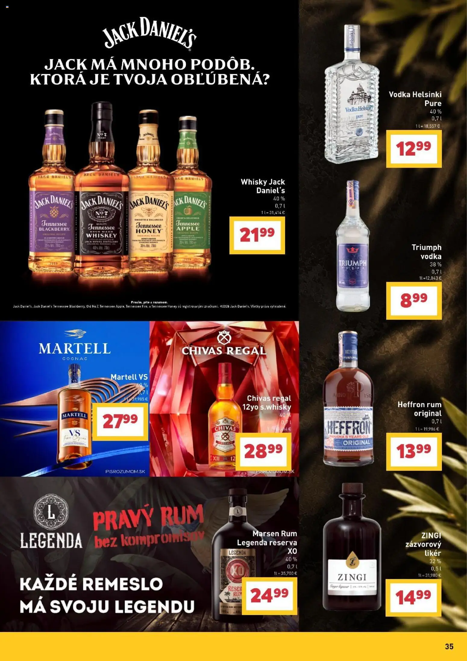 Nové Billa akcie – leták je platný od 30.09.2026 | Strana: 35 | Produkty: Regál, Chivas Regal, Whisky, Heffron rum