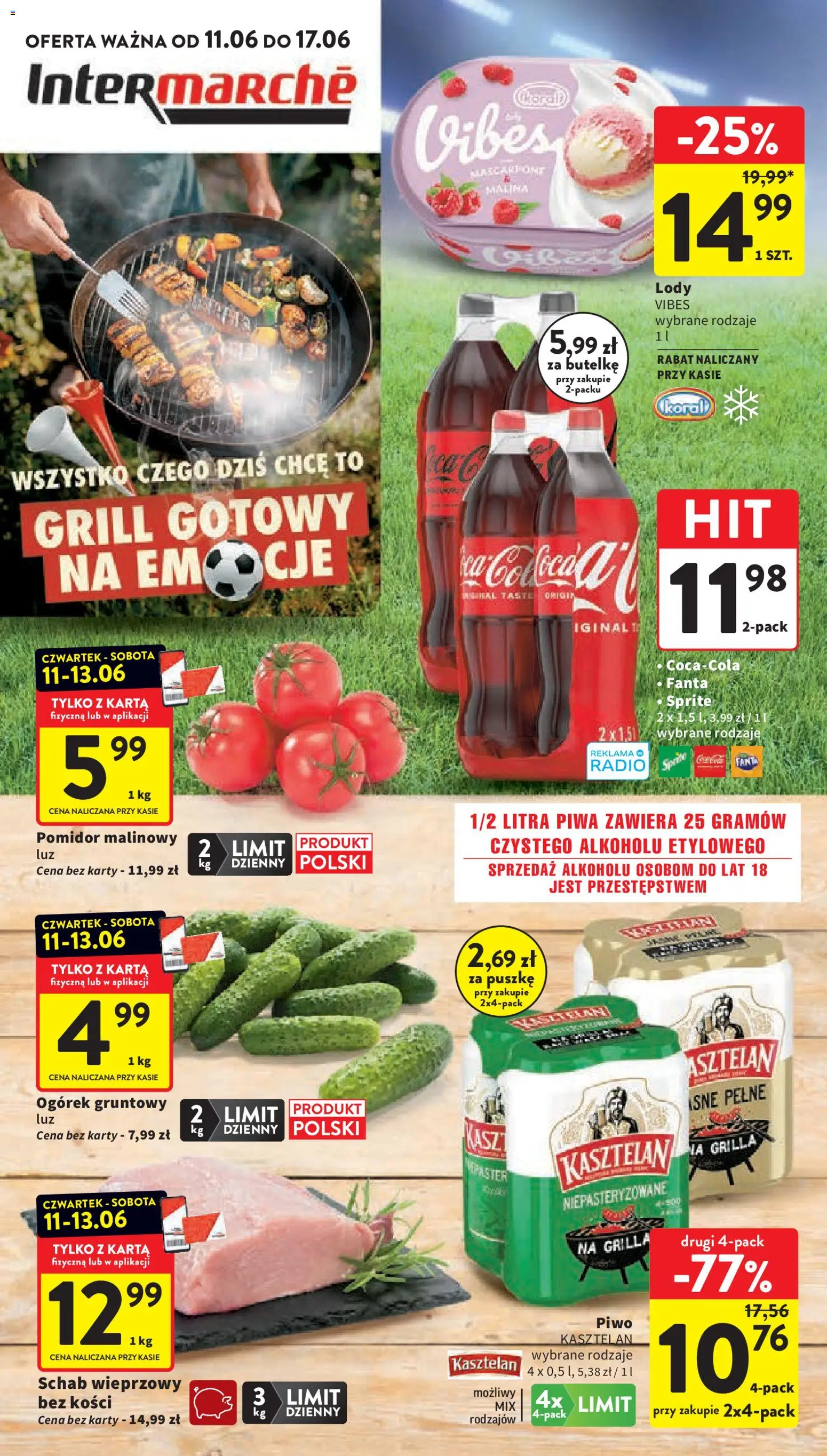 Intermarche gazetka od 11.06.2026 | Strona: 1 | Produkty: Karta, Radio, Mascarpone, Piwo