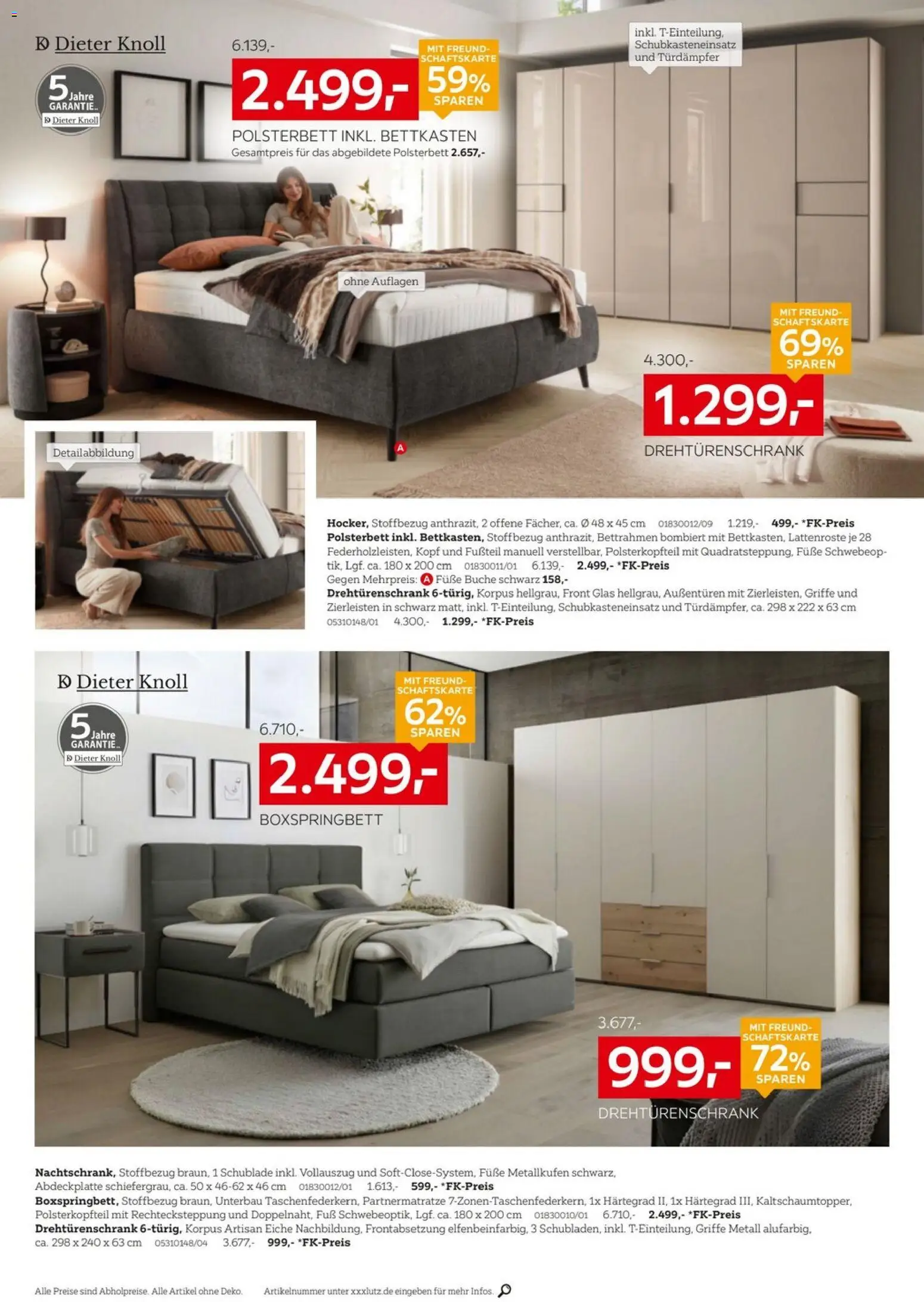 XXXLutz Schlafzimmer-Testerinnen und -Tester gesucht – gültig ab 09.05.2026 | Seite: 2 | Produkte: Drehtürenschrank, Boxspringbett, Polsterbett