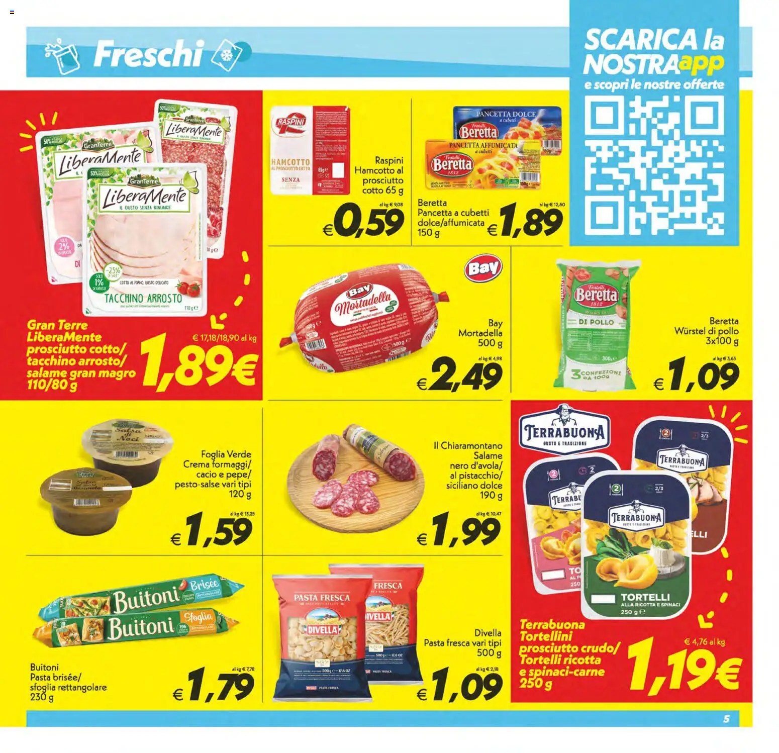Volantino SuperConveniente del 01/09/2026 | Pagina: 5 | Prodotti: Salame, Pancetta, Prosciutto, Mortadella