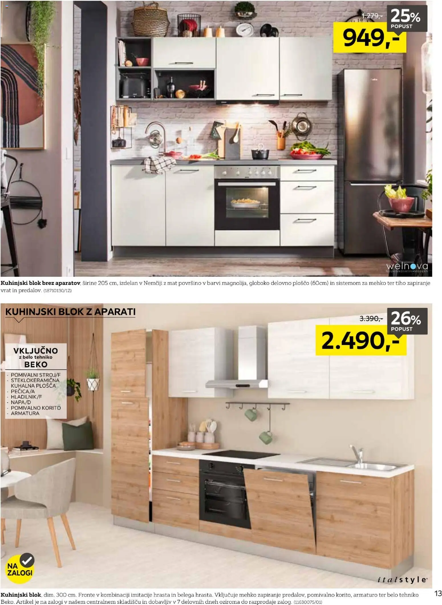 Novi XXXL Lesnina katalog ponudbe – veljaven od 28.09.2026 | Stran: 13 | Izdelki: Kuhalna plosca, Pomivalno korito, Blok