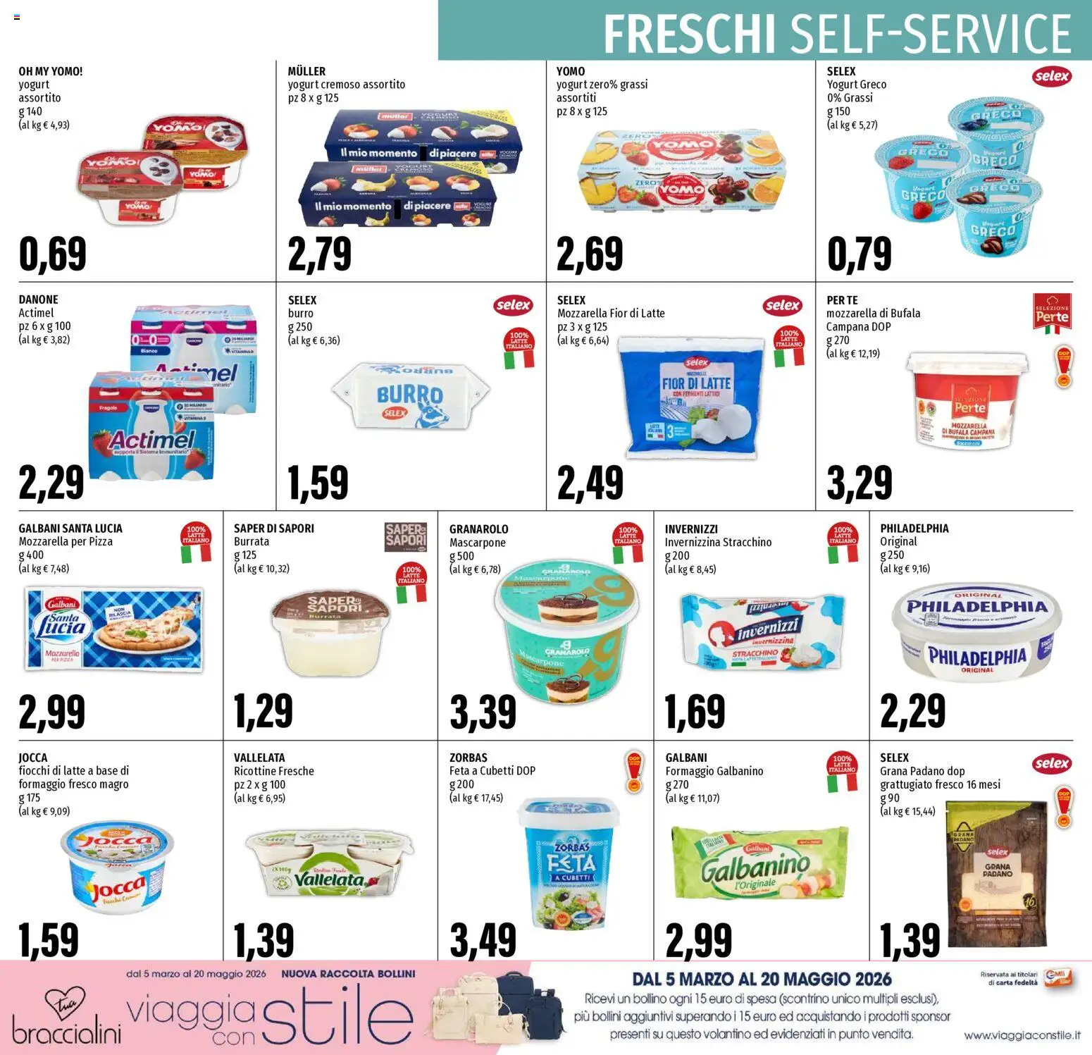 Volantino EMI del 07.05.2026 | Pagina: 6 | Prodotti: Yogurt greco, Fiocchi di latte, Mozzarella, Latte