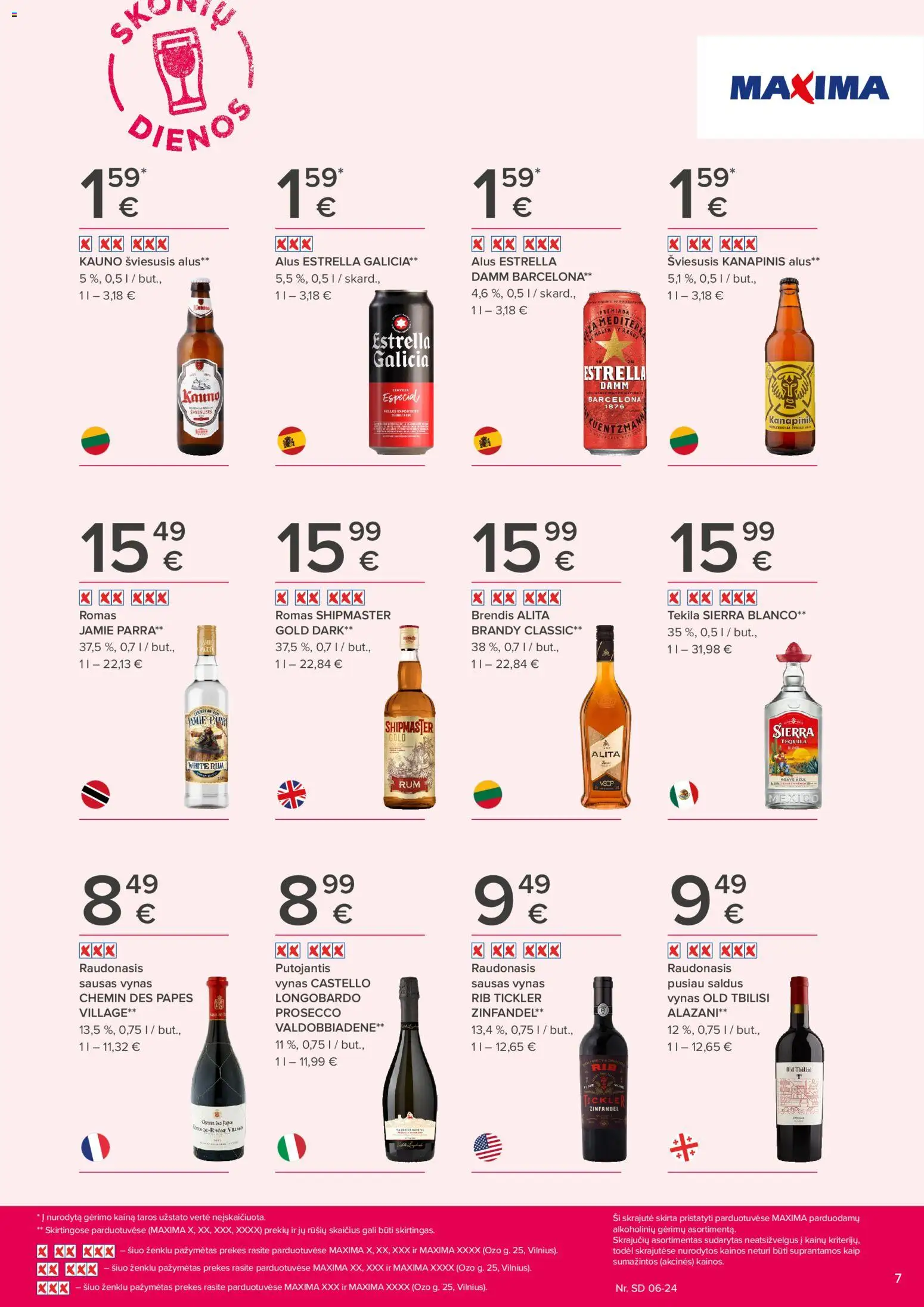 MAXIMA akcijos nuo 11.06.2026 | Puslapis: 7 | Prekių: Vynas, Alus