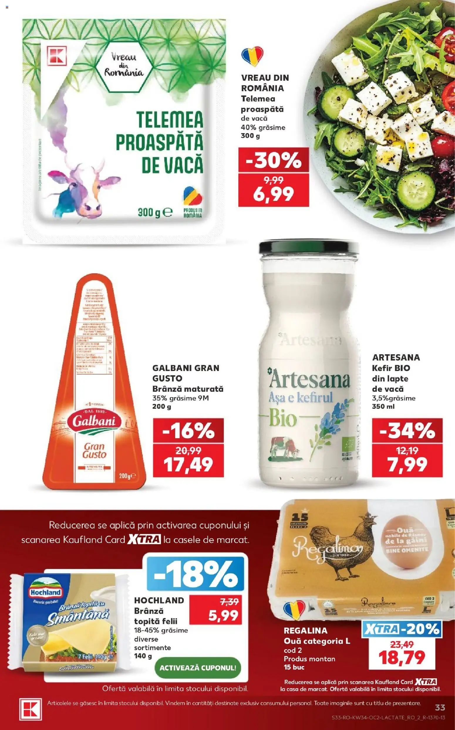 Kaufland Miercurea Ciuc 19.08.2026 - Revista si Oferta | Pagină: 33 | Produse: Brânză, Ouă, Kefir, Smântână