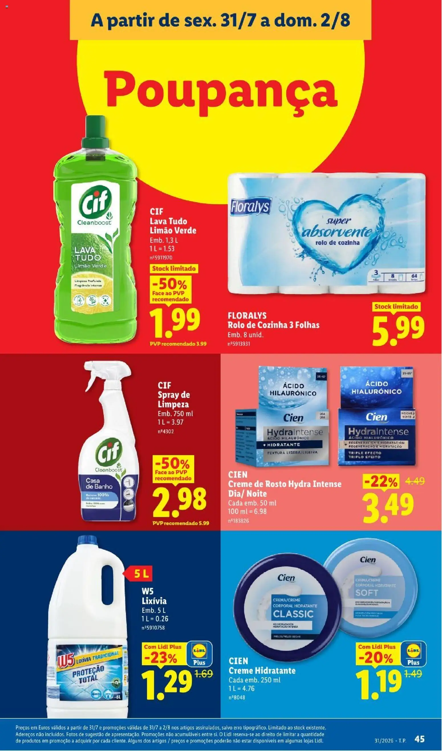 Lidl folheto │ válido de 27/07/2026 | Página: 45 | Produtos: Banho, Creme