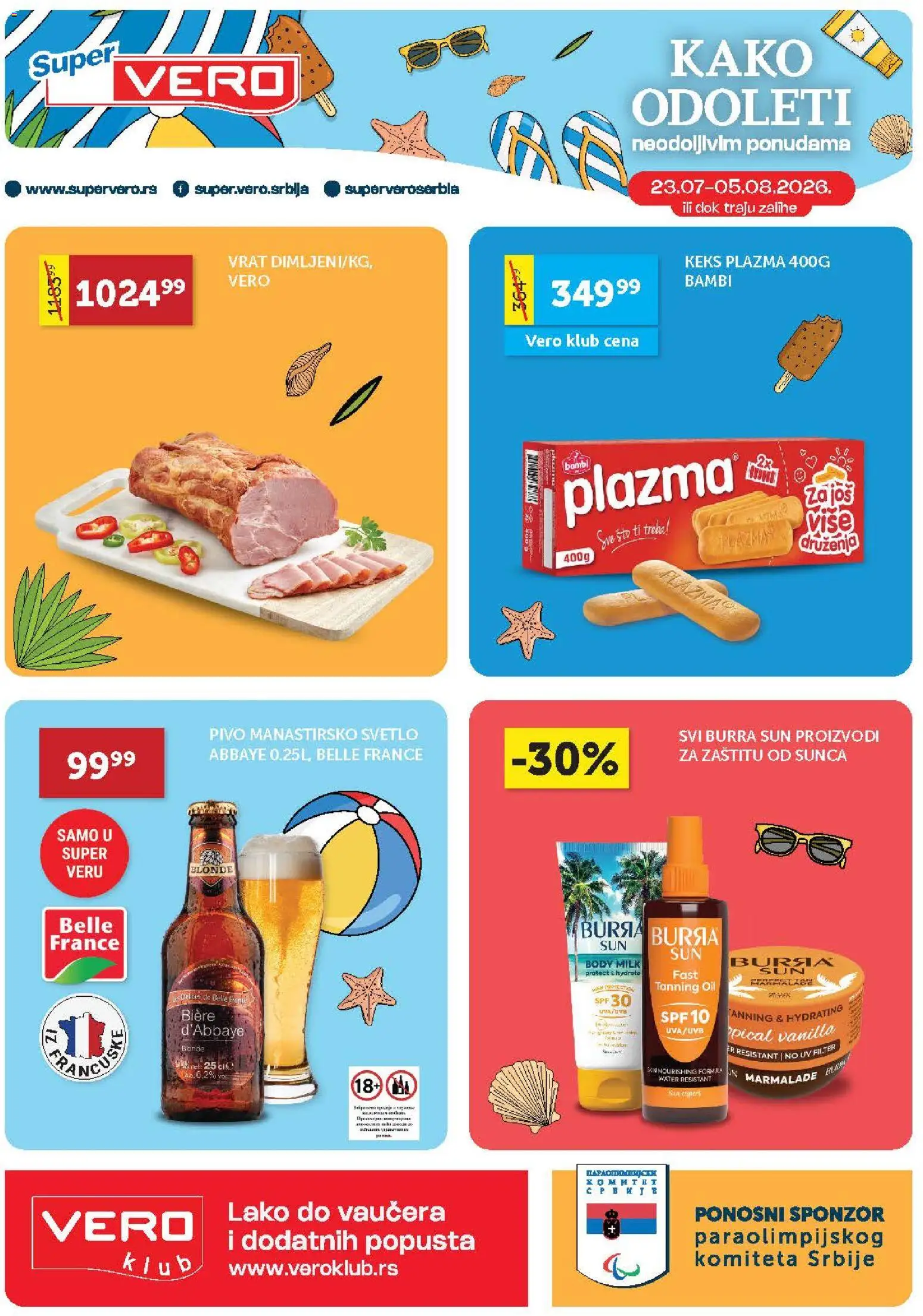 SuperVERO katalog - važi od 23.07.2026 | Strana: 1 | Proizvode: Keks, Plazma, Vrat, Pivo