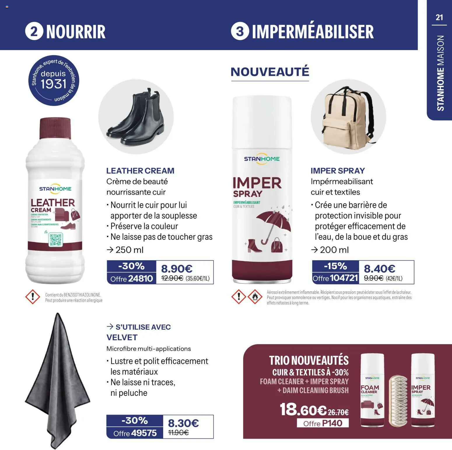 {H1} | Page: 21 | Produits: Peluche, Daim, Crème