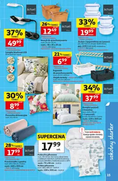 Pogląd oferty "Auchan gazetka - 30 Lat Hipermarket" - ważna od 30.07.2026 | Strona: 15 | Produkty: Starter, Poduszka, Lampka biurkowa, Kołdra