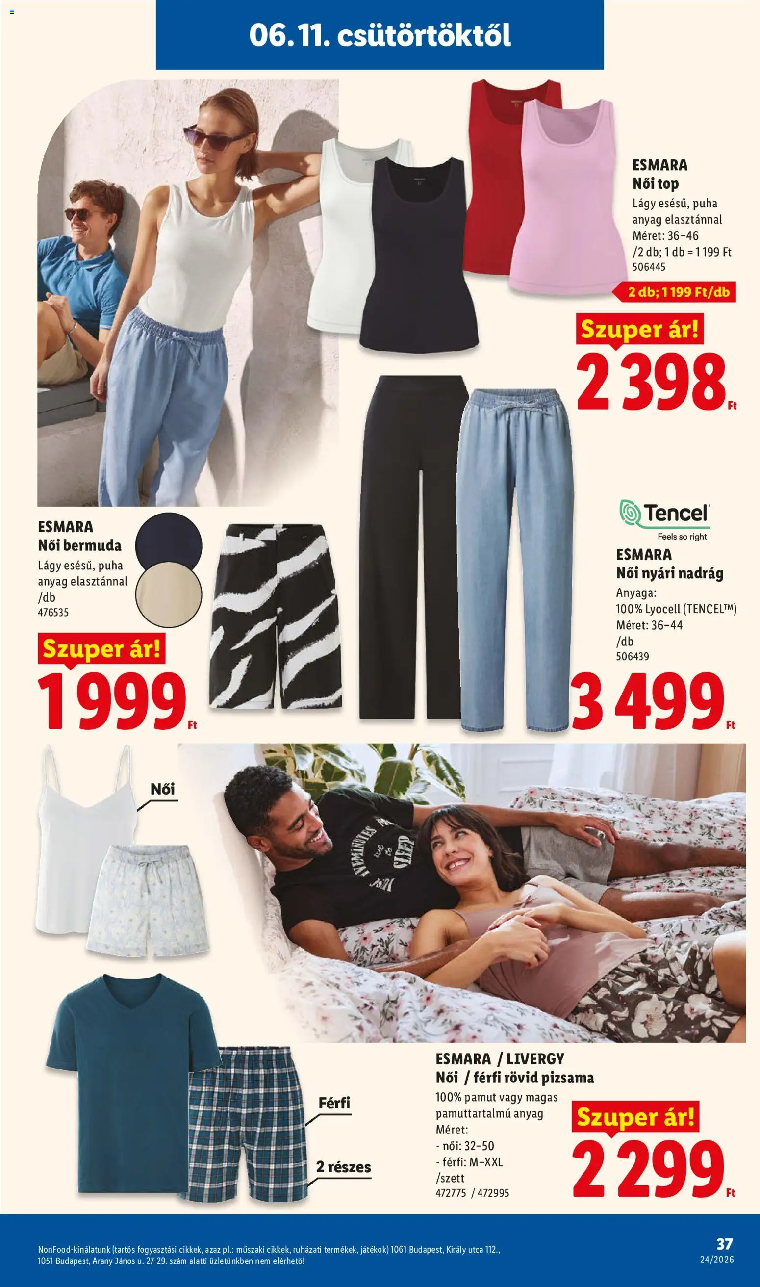 Lidl akciós ujság - amely érvényes a következő dátumtól: 11.06.2026 | Oldal: 37 | Termékek: Játékok, Nadrág, Só, Pizsama