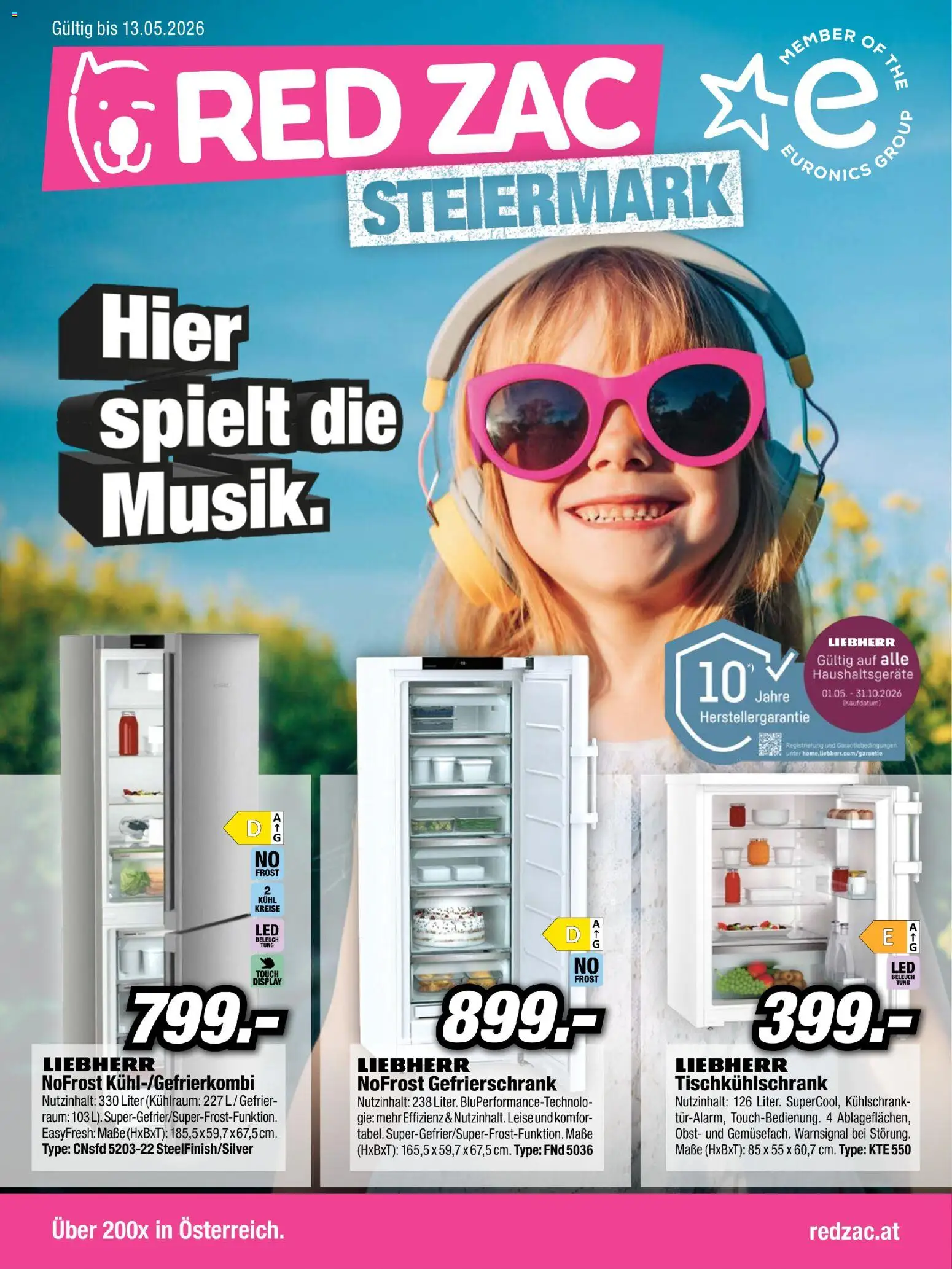 RED ZAC Steiermark gültig ab 26.04.2026 | Seite: 1 | Produkte: Obst, Kühlschrank, Gefrierschrank