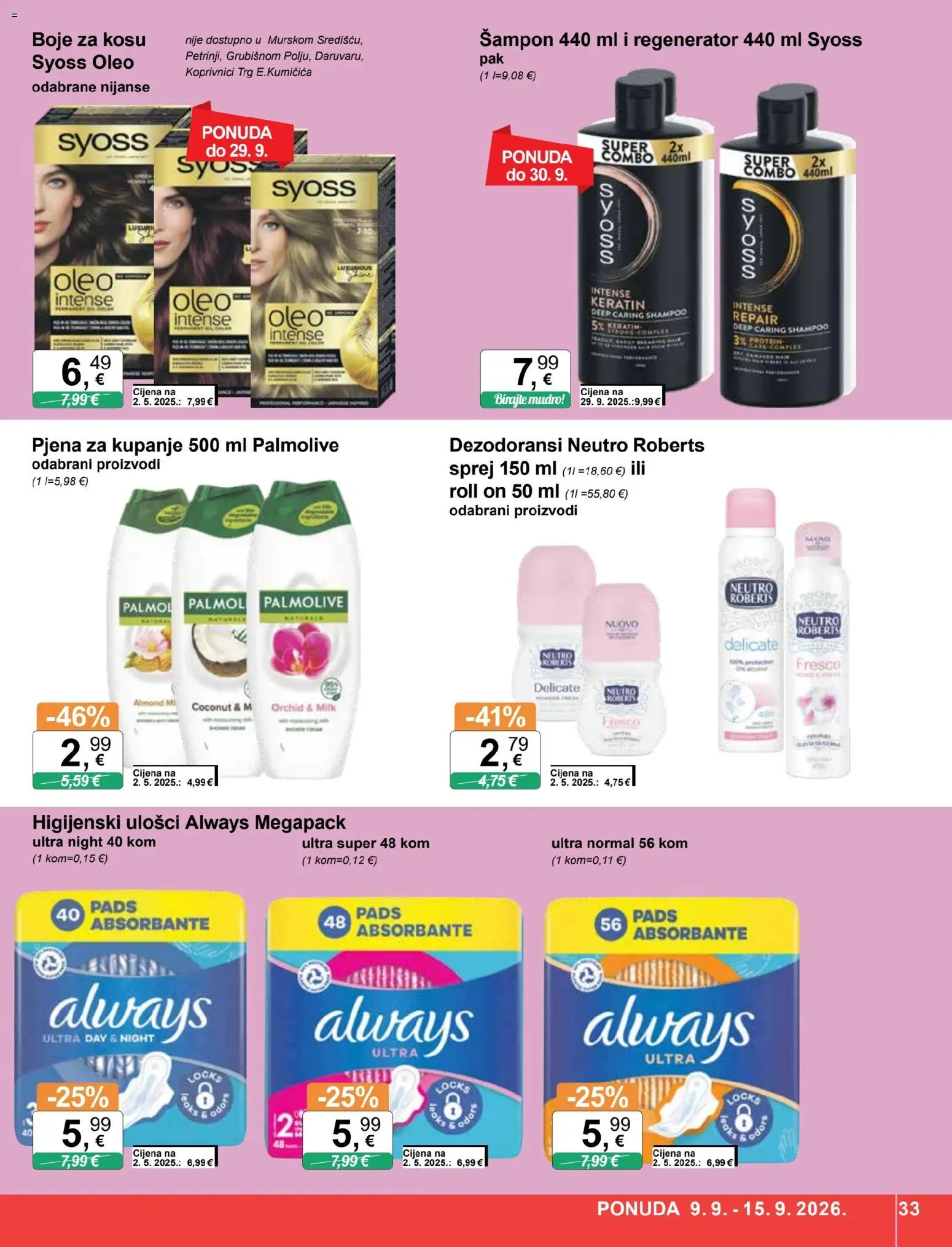 KTC katalog | vrijedi od 09.09.2026 | Stranica: 33 | Proizvodi: Protein, Šampon, Regenerator, Pjena
