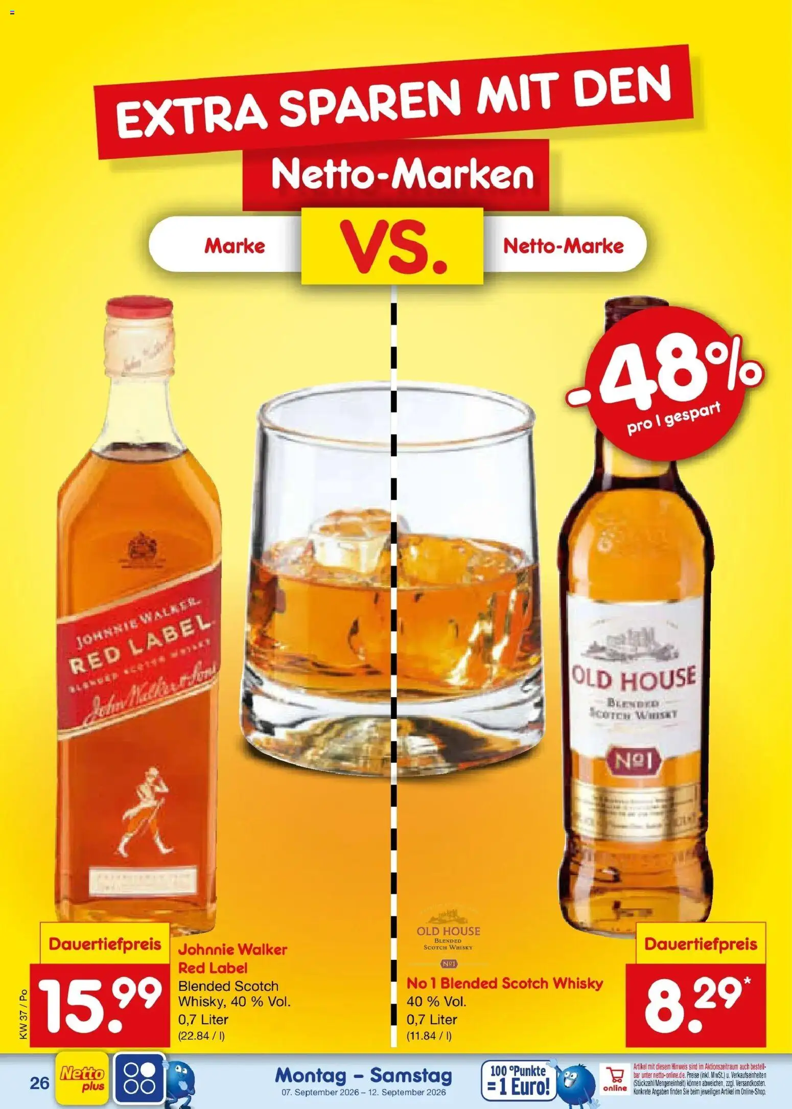 Netto Marken-Discount Prospekt Amberg – gültig ab 07.09.2026 | Seite: 36 | Produkte: Whisky, Johnnie walker