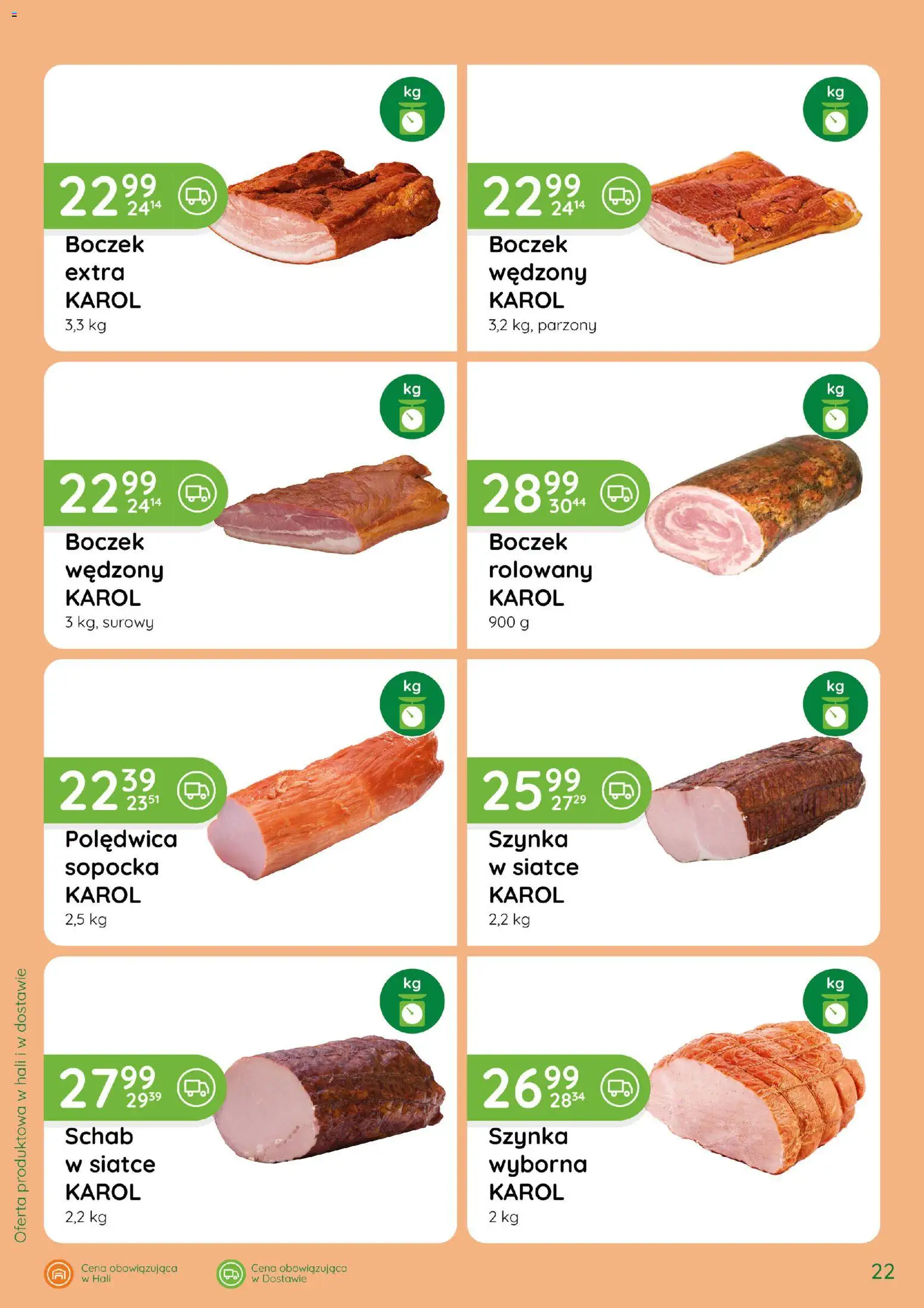 Eurocash gazetka - Katalog Wędlin od 03.09.2026 | Strona: 22 | Produkty: Schab, Szynka, Boczek wędzony, Boczek
