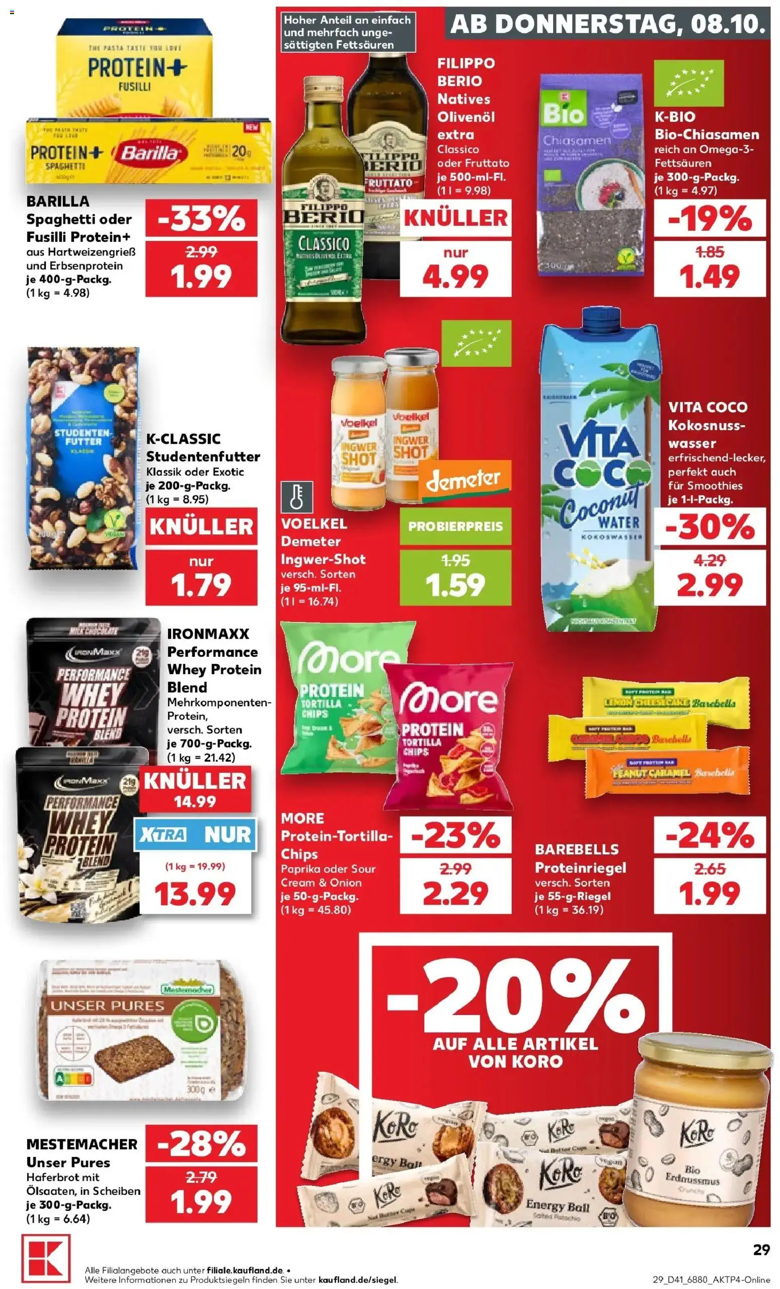 Prospekt Kaufland ab 05.10.2026 » Angebote Online zum Blättern | Seite: 39 | Produkte: Energy, Barilla, Olivenol, Wasser