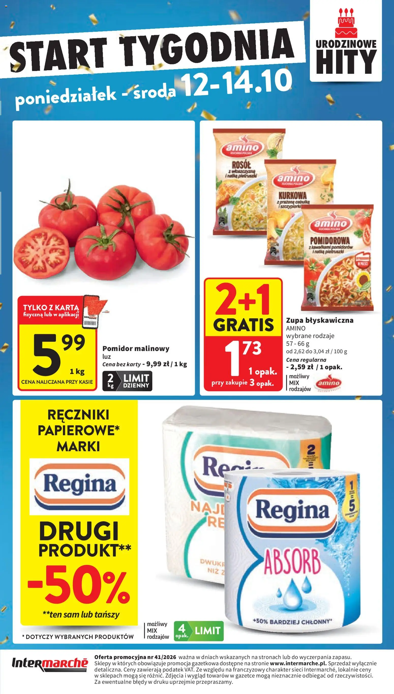 Intermarche gazetka od 08.10.2026 | Strona: 47 | Produkty: Karta, Pomidor malinowy, Pomidor, Zupa