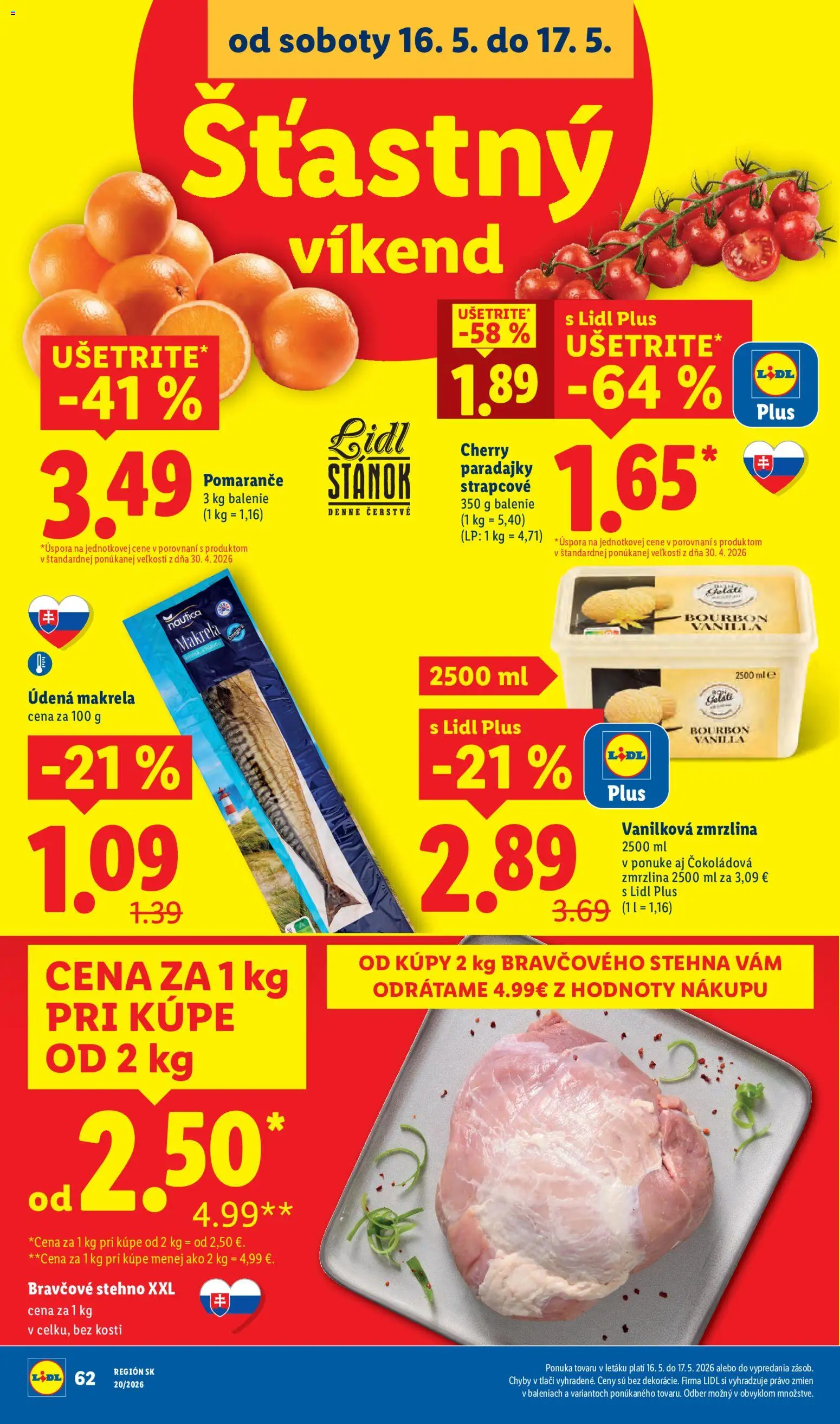 Nové Lidl akcie – leták je platný od 11.05.2026 | Strana: 82 | Produkty: Pomaranče, Paradajky, Bourbon, Cherry paradajky