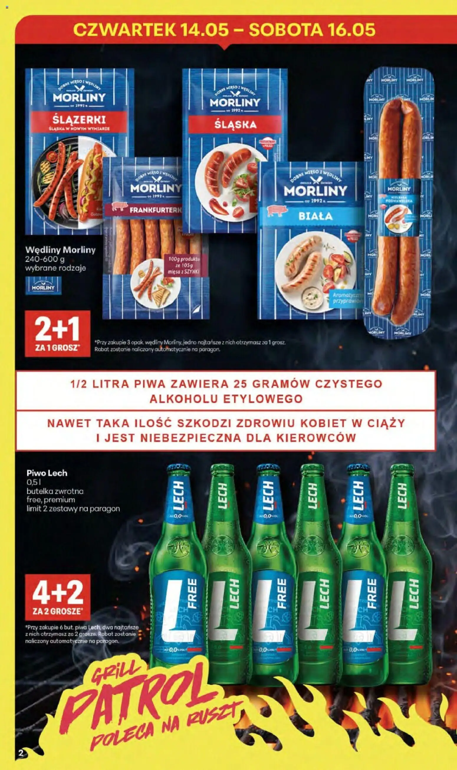 Delikatesy Centrum gazetka od 14.05.2026 | Strona: 2 | Produkty: Mięso, Grill, Wędliny, Piwo