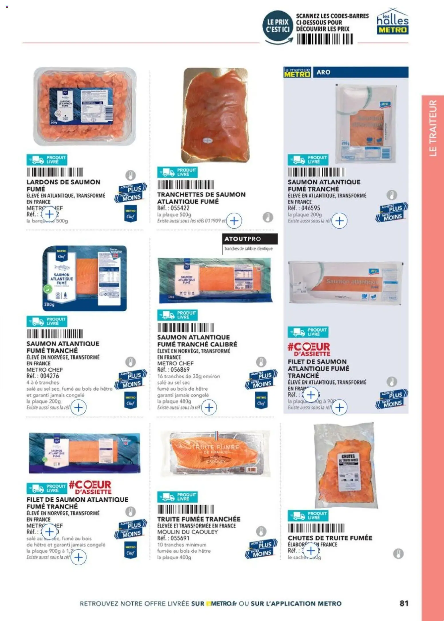 {H1} | Page: 81 | Produits: Truite fumée, Sel, Filet de saumon, Livre