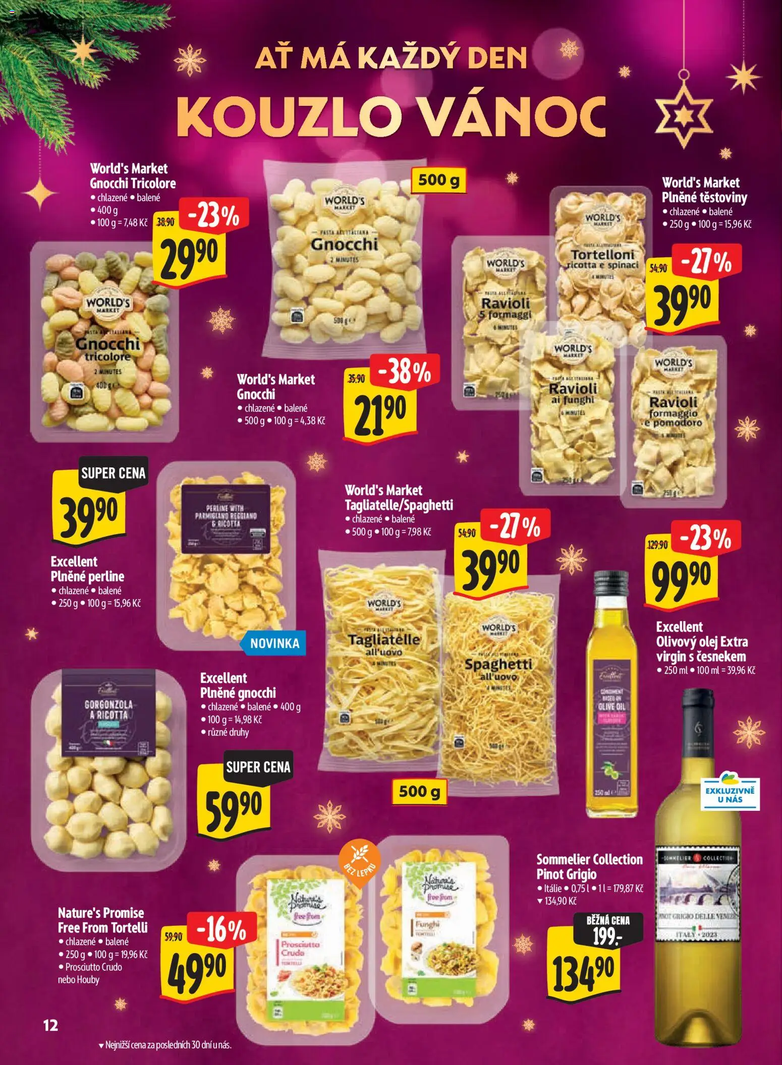 Albert leták - Hypermarket Kouzlo Vánoc od 29.10.2026 | Strana: 12 | Produkty: Ricotta, Prosciutto crudo, Olej, Gorgonzola