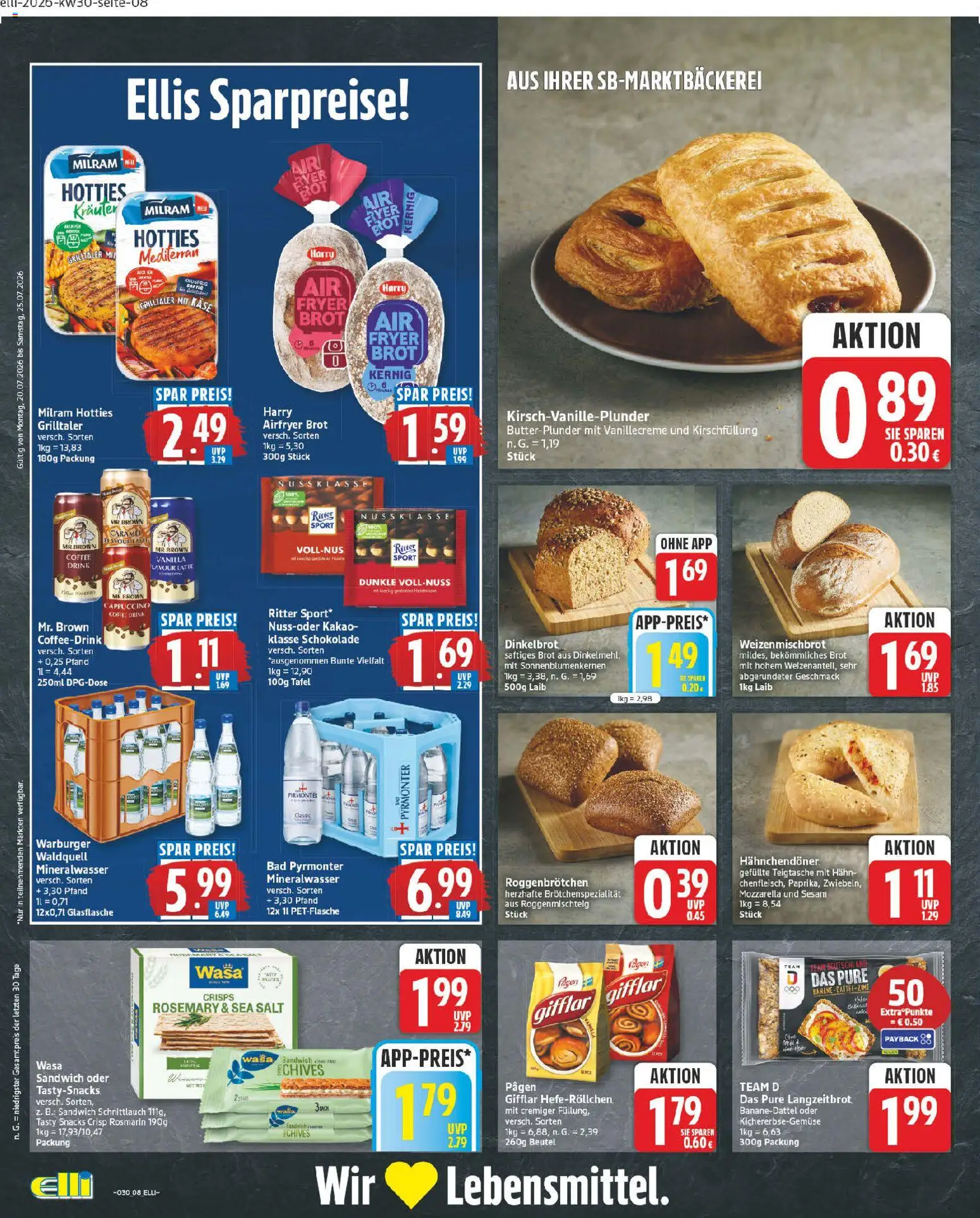 Elli Markt Prospekt – gültig ab 20.07.2026 | Seite: 8 | Produkte: Käse, Bad, Milram, Brot