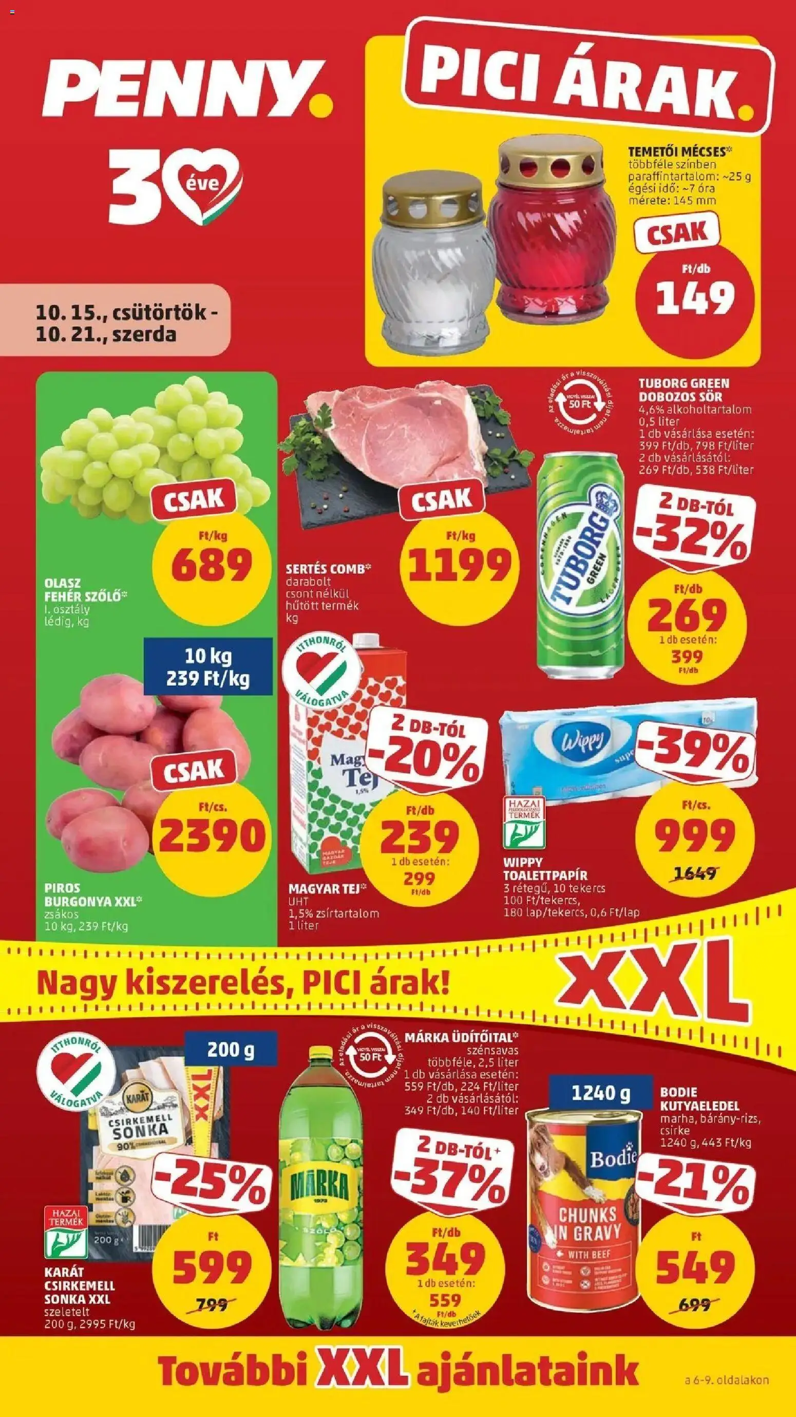 PENNY aktuális akciós újság: 2026.10.14.-tól lapozható | Oldal: 1 | Termékek: Burgonya, Sonka, Óra, Csirkemell