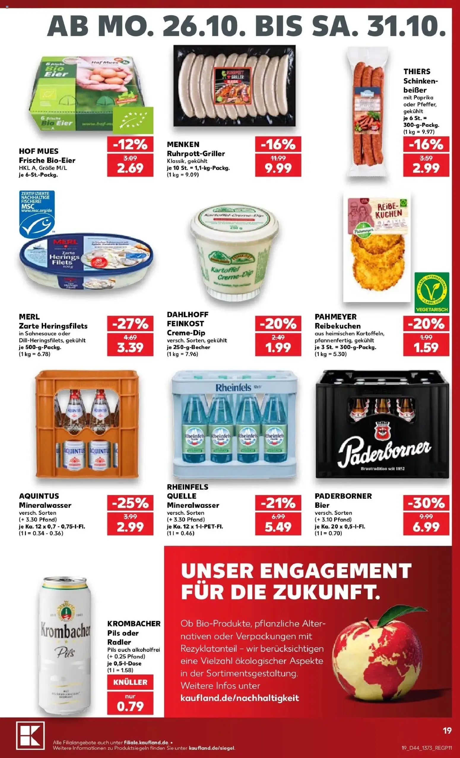 Prospekt Kaufland ab 26.10.2026 » Angebote Online zum Blättern | Seite: 23 | Produkte: Eier, Bier, Paprika, Kuchen