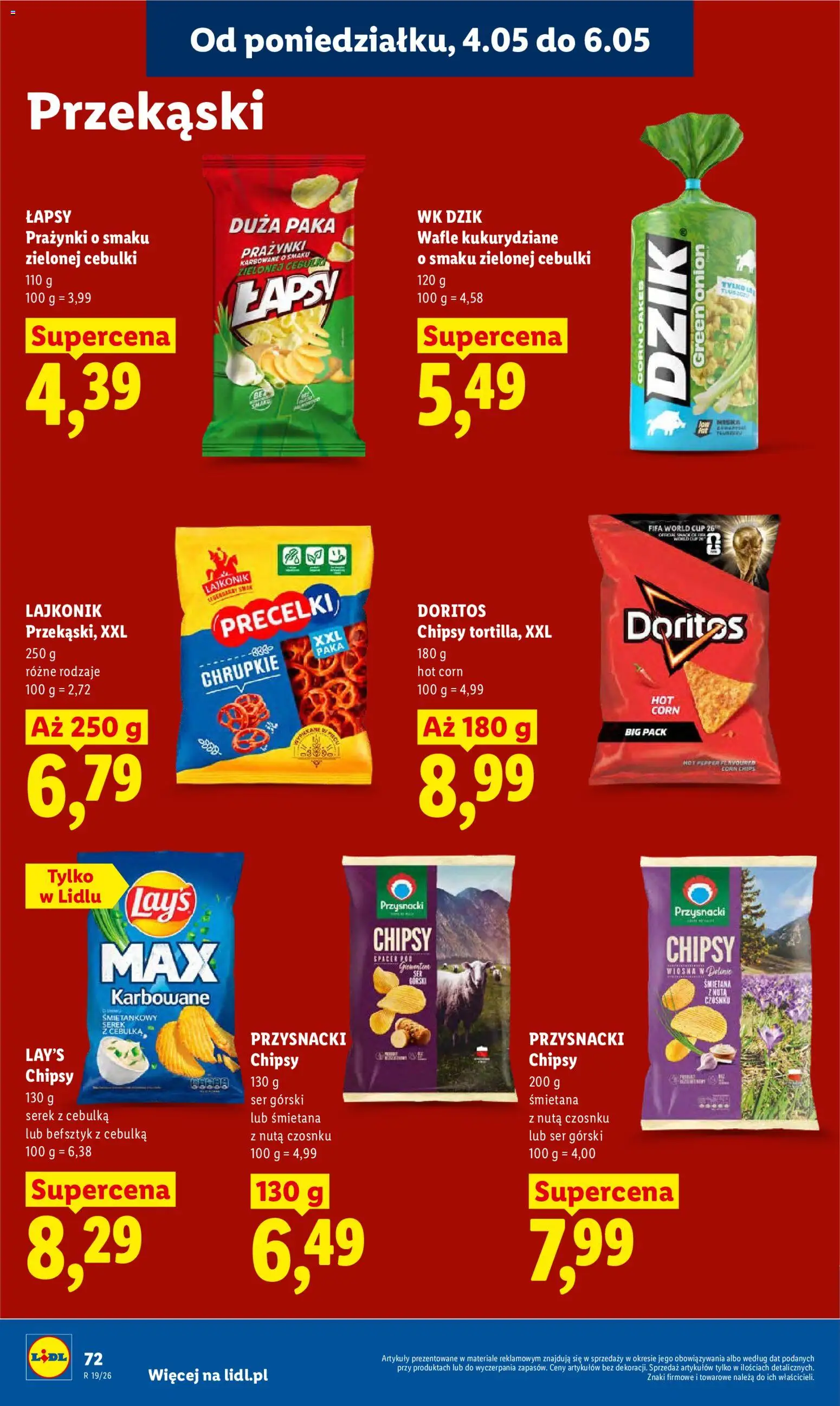 Lidl gazetka od 04.05.2026 | Strona: 78 | Produkty: Chipsy, Wafle, Por, Ser