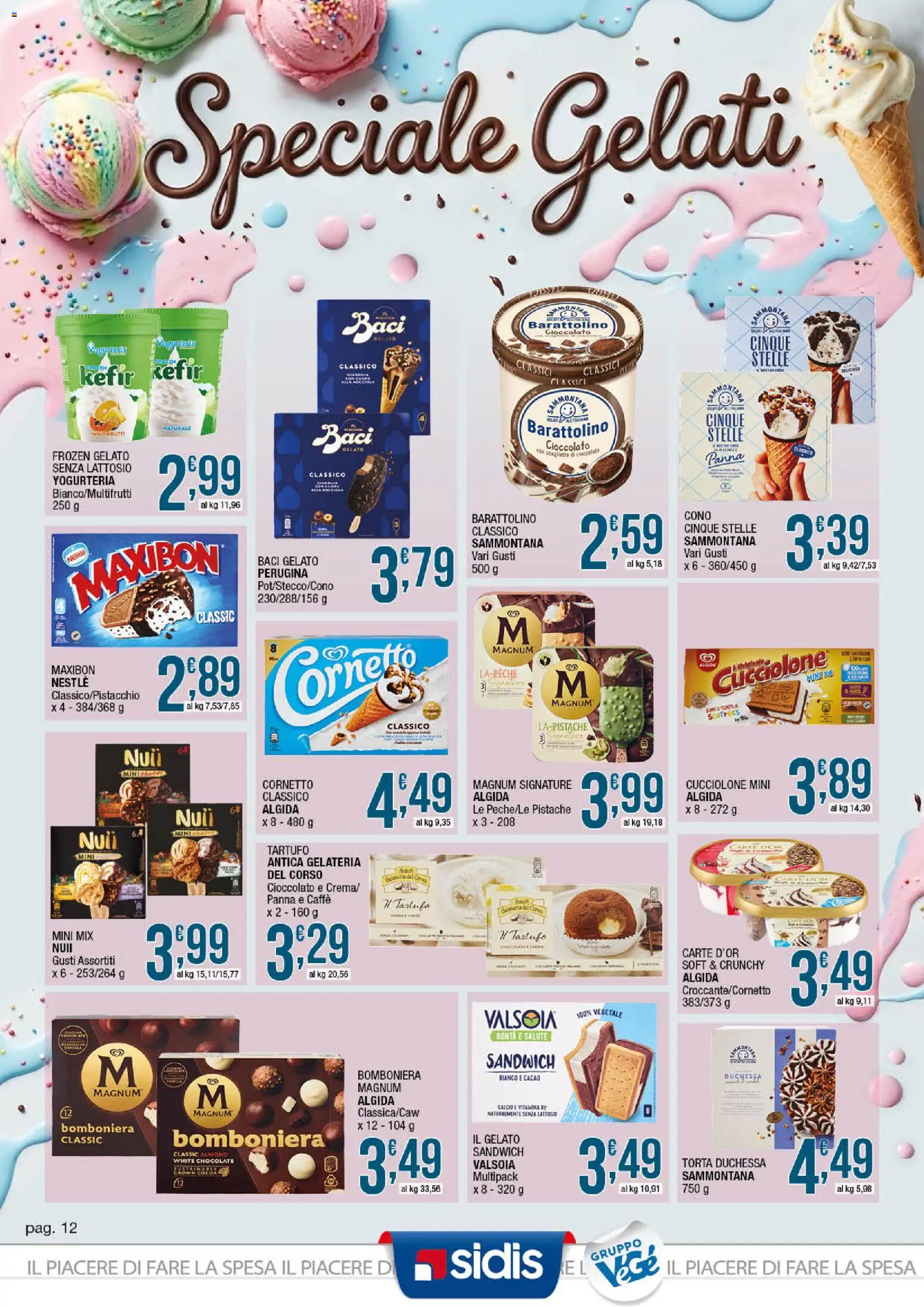 Volantino Sidis del 18.05.2026 | Pagina: 12 | Prodotti: Caffè, Gelato, Torta, Cacao
