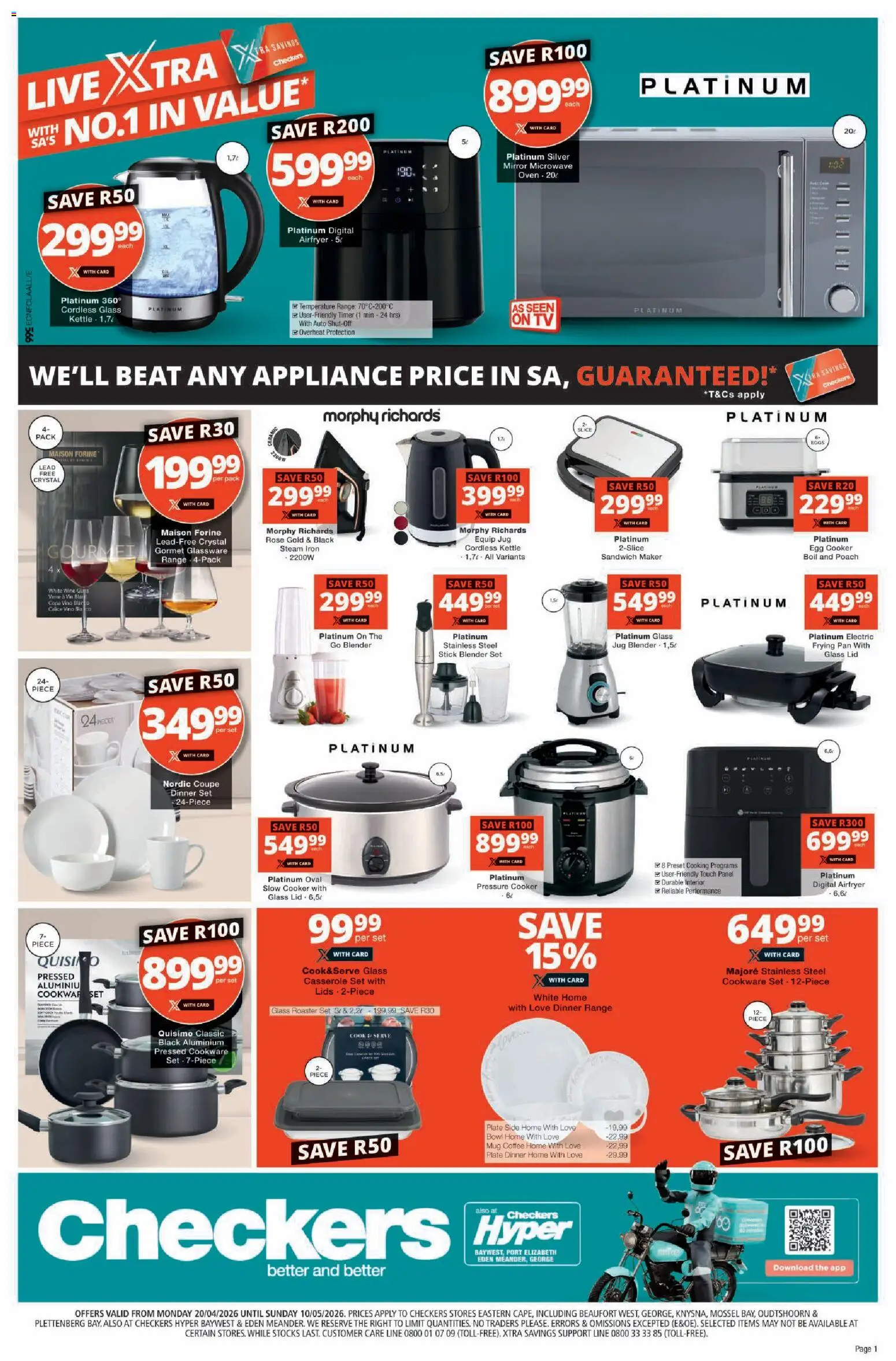 New Checkers catalogue – valid from 20.04.2026 | Page: 13 | Products: Kettle, Iron, TV, Slow cooker