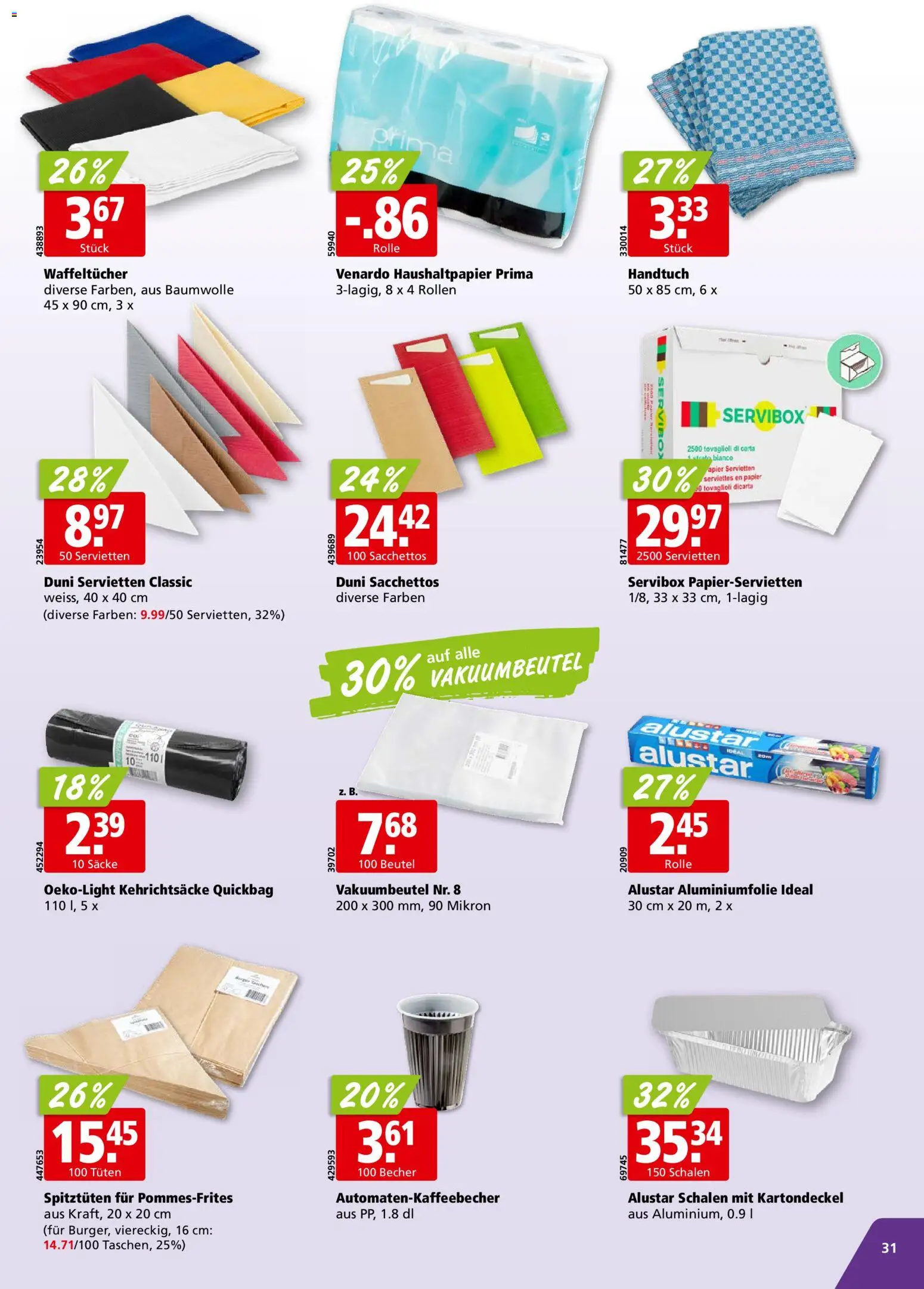 Aligro aktionen Chavannes, Matran, Genf, Sitten – gültig ab 28.09.2026 | Seite: 31 | Produkte: Aluminiumfolie