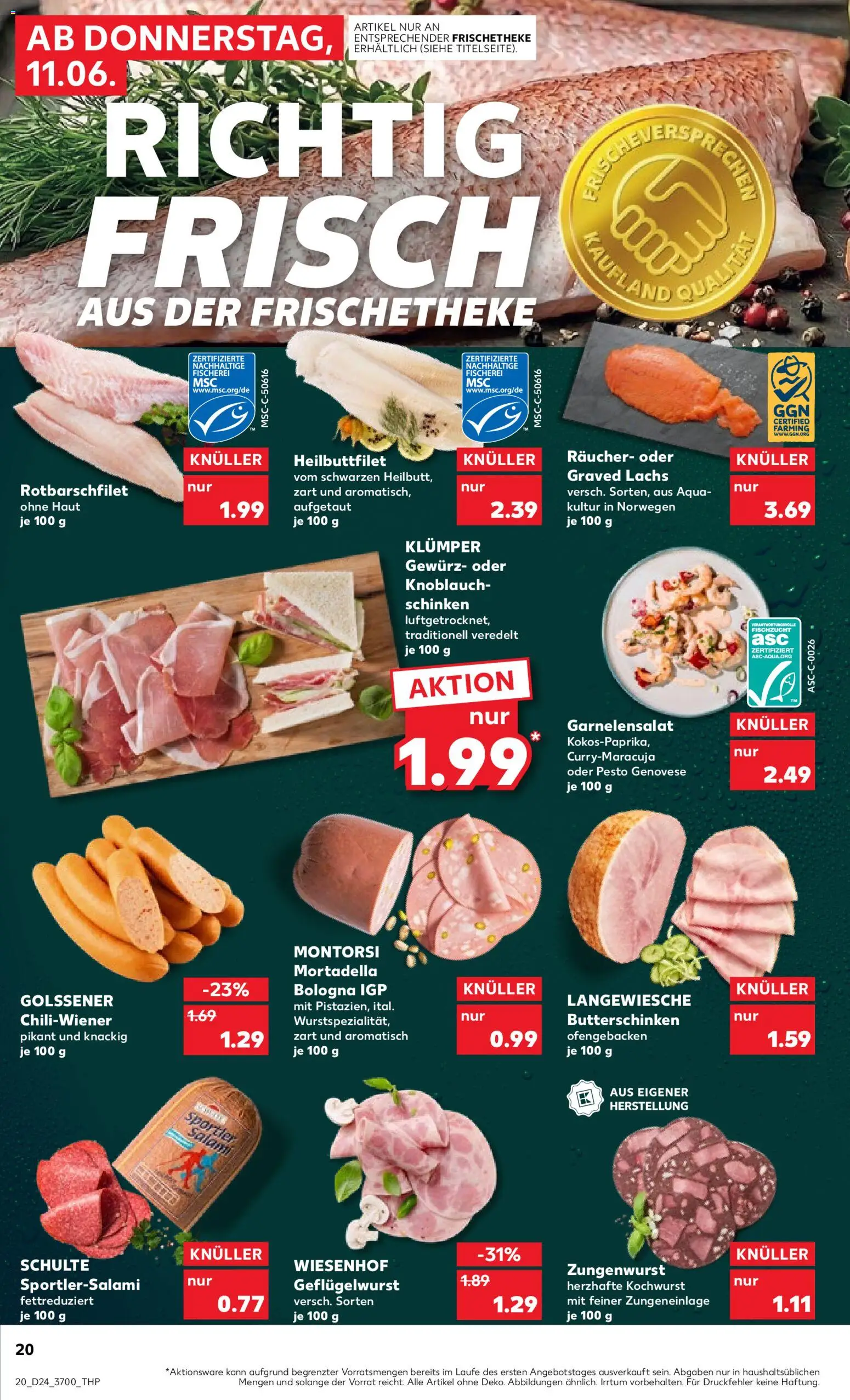 Kaufland Německo leták - Rostock od 11.06.2026 | Strana: 20 | Produkty: Pesto, Mortadella