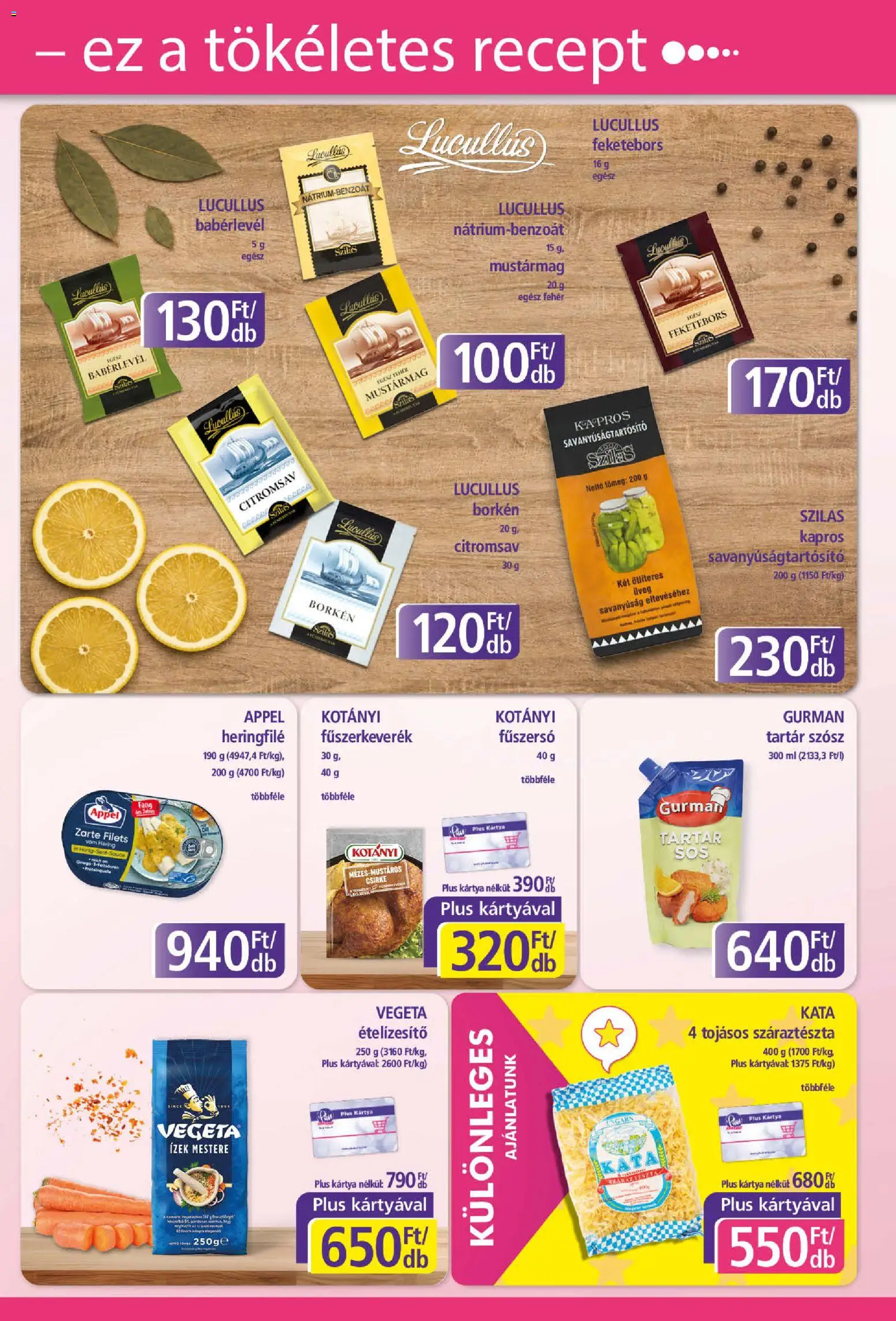 Plus Market akciós ujság - amely érvényes a következő dátumtól: 2026.09.17. | Oldal: 7 | Termékek: Üveg, Száraztészta, Ételízesítő, Babérlevél