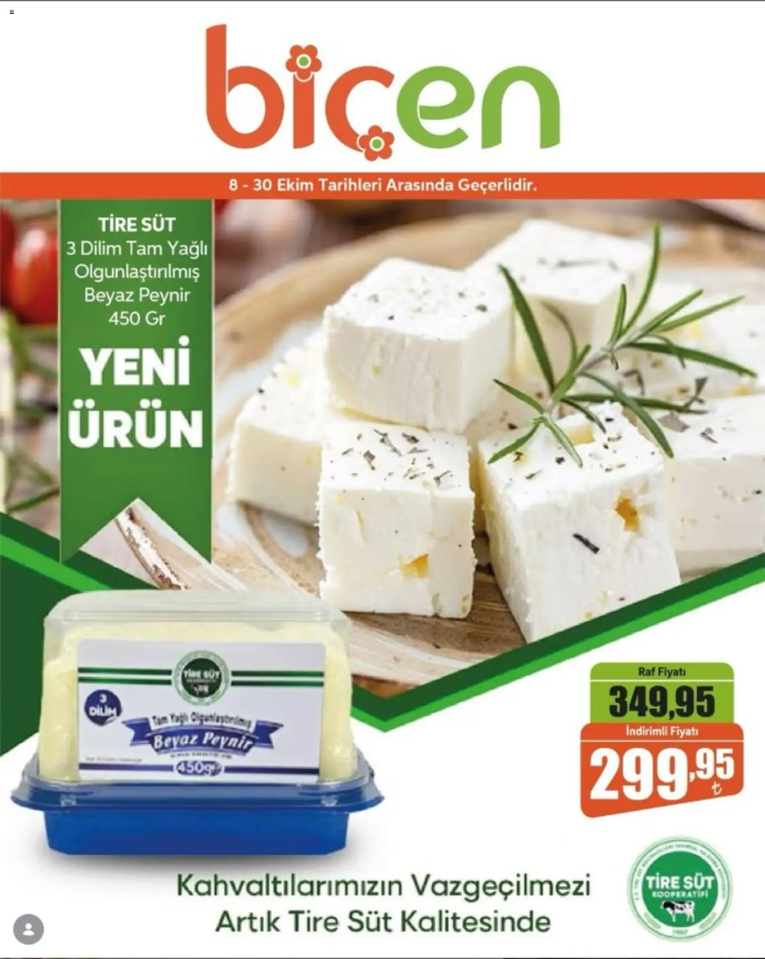 Biçen Market - Yeni Ürüne Özel Fırsat - 08 Ekim 2026 tarihinden itibaren geçerlidir | Sayfa: 1 | Ürünler: Raf, Süt, Peynir