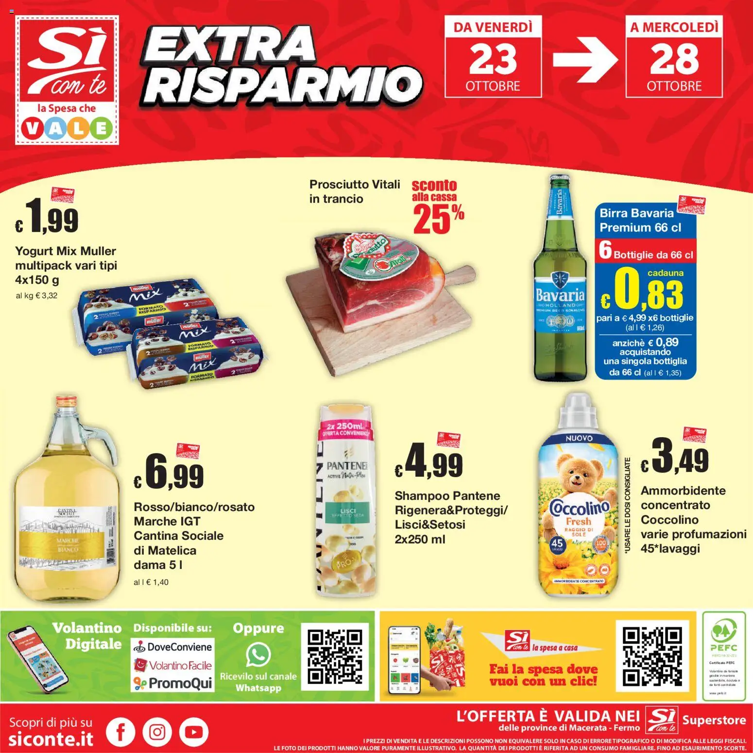 Volantino Sì con Te del 15/10/2026 | Pagina: 24 | Prodotti: Shampoo, Yogurt, Ammorbidente, Prosciutto
