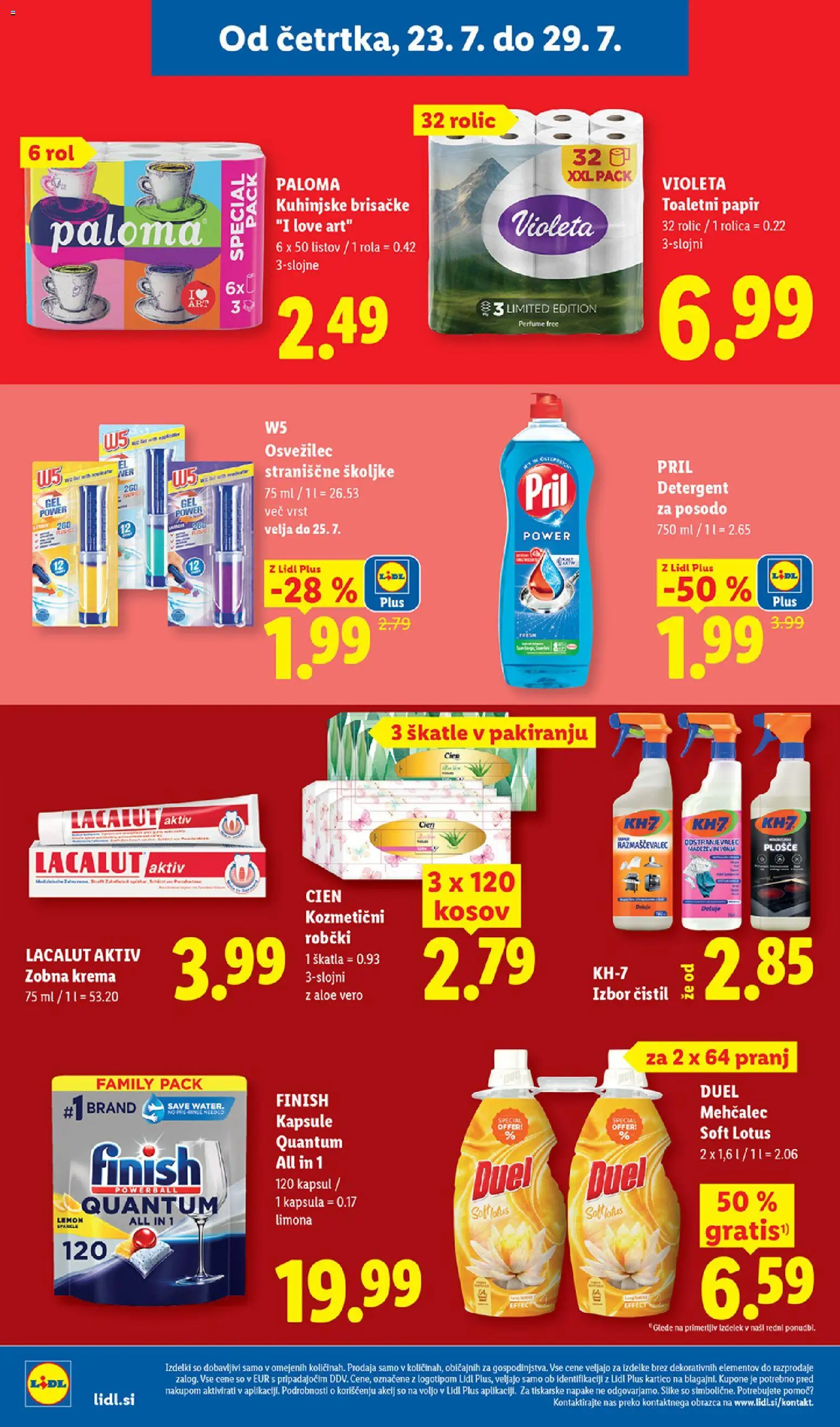 Novi Lidl katalog ponudbe – veljaven od 23.07.2026 | Stran: 28 | Izdelki: Mehčalec, Škatle, Robčki, Limona