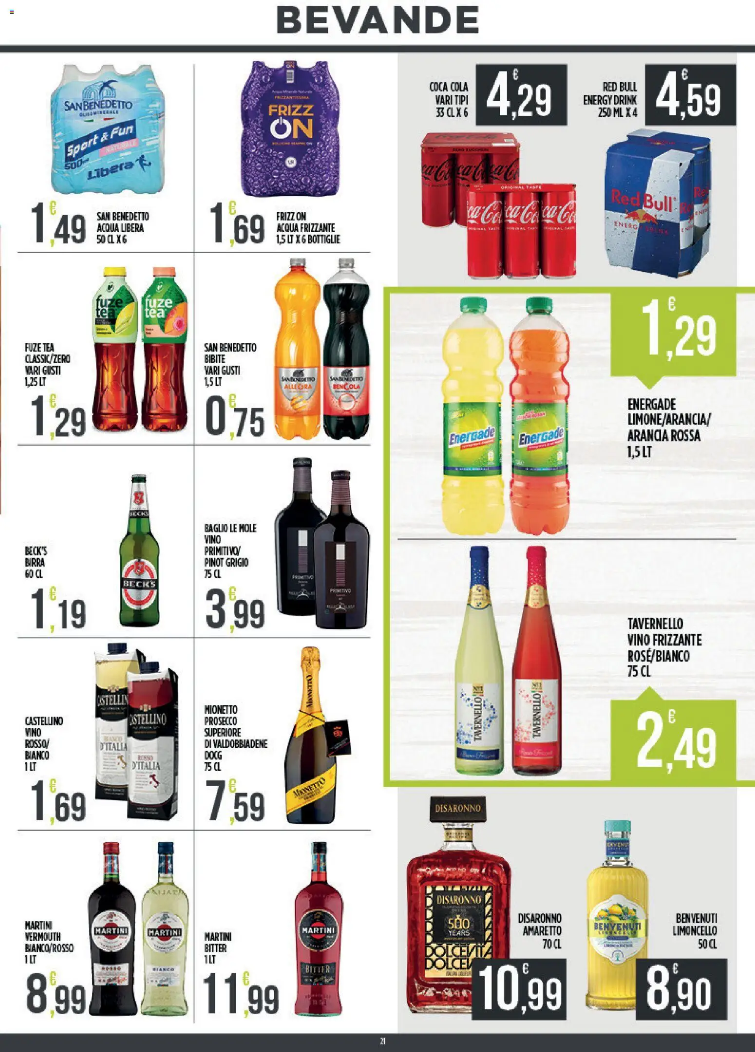 Volantino Euroesse del 10/08/2026 | Pagina: 21 | Prodotti: Birra, Prosecco, Bevande, Coca Cola