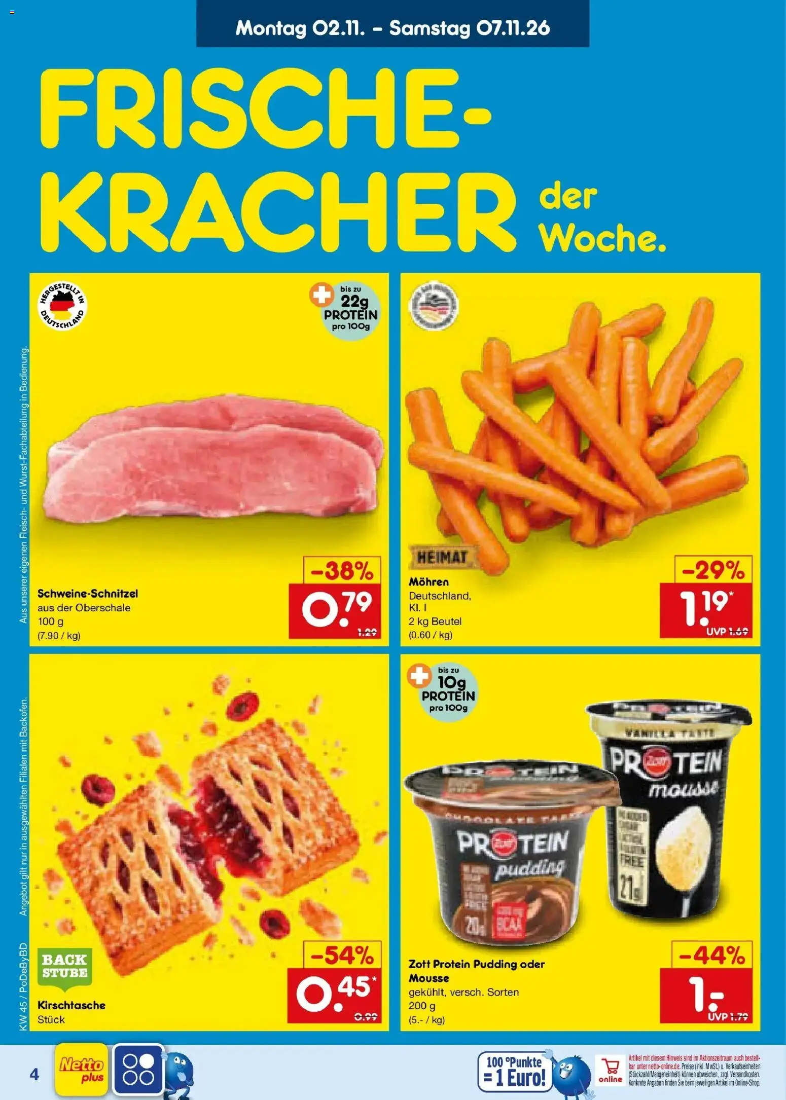 Netto Marken-Discount Prospekt Selb (ab 02.11.2026) » Angebote | Seite: 6 | Produkte: Pudding, Mohren, Fleisch
