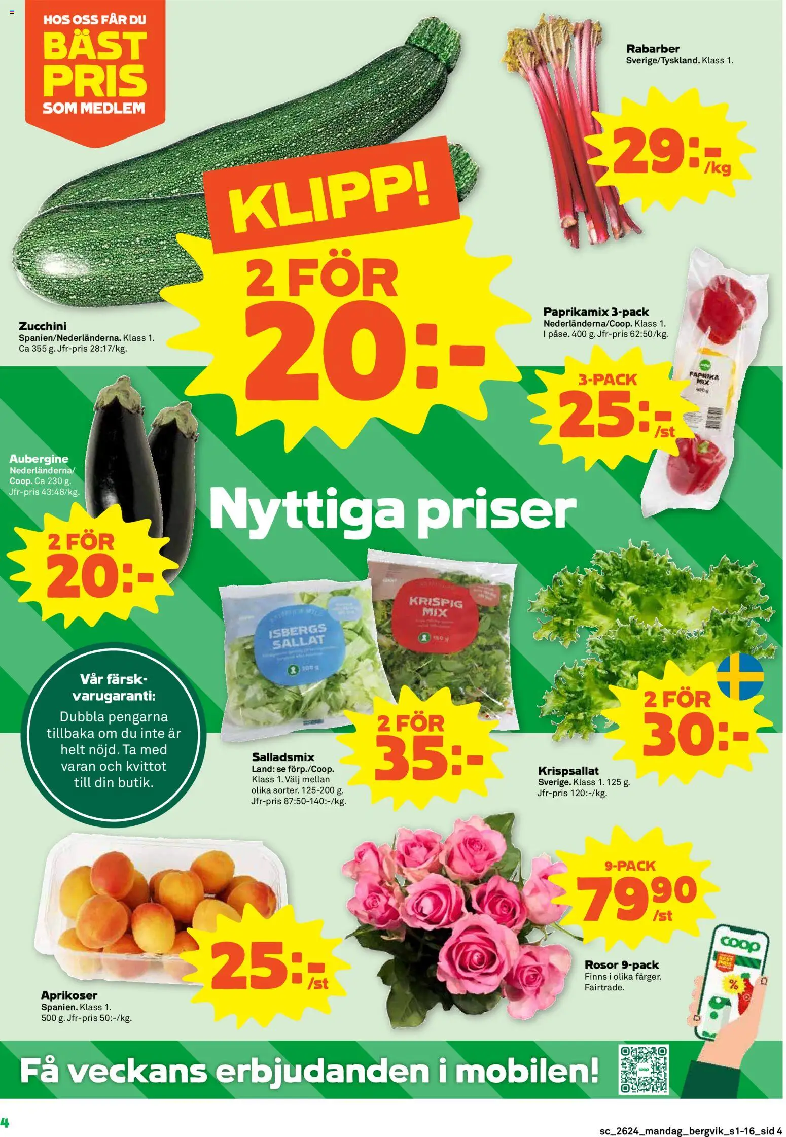 Stora Coop reklamblad aktuell från 08.06.2026 | Sida: 4 | Produkter: Aubergine, Zucchini