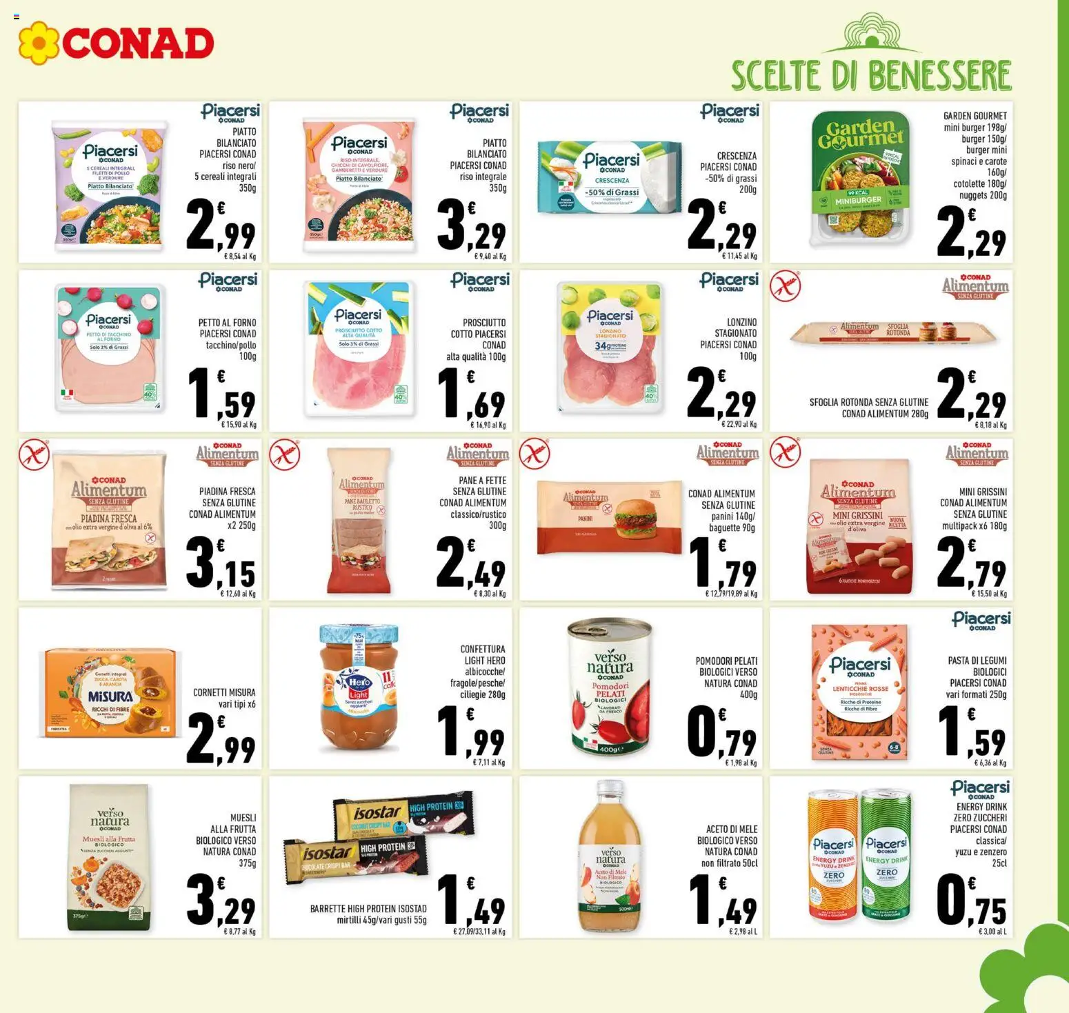 Volantino Conad del 23/09/2026 | Pagina: 11 | Prodotti: Cereali, Nuggets, Carote, Prosciutto