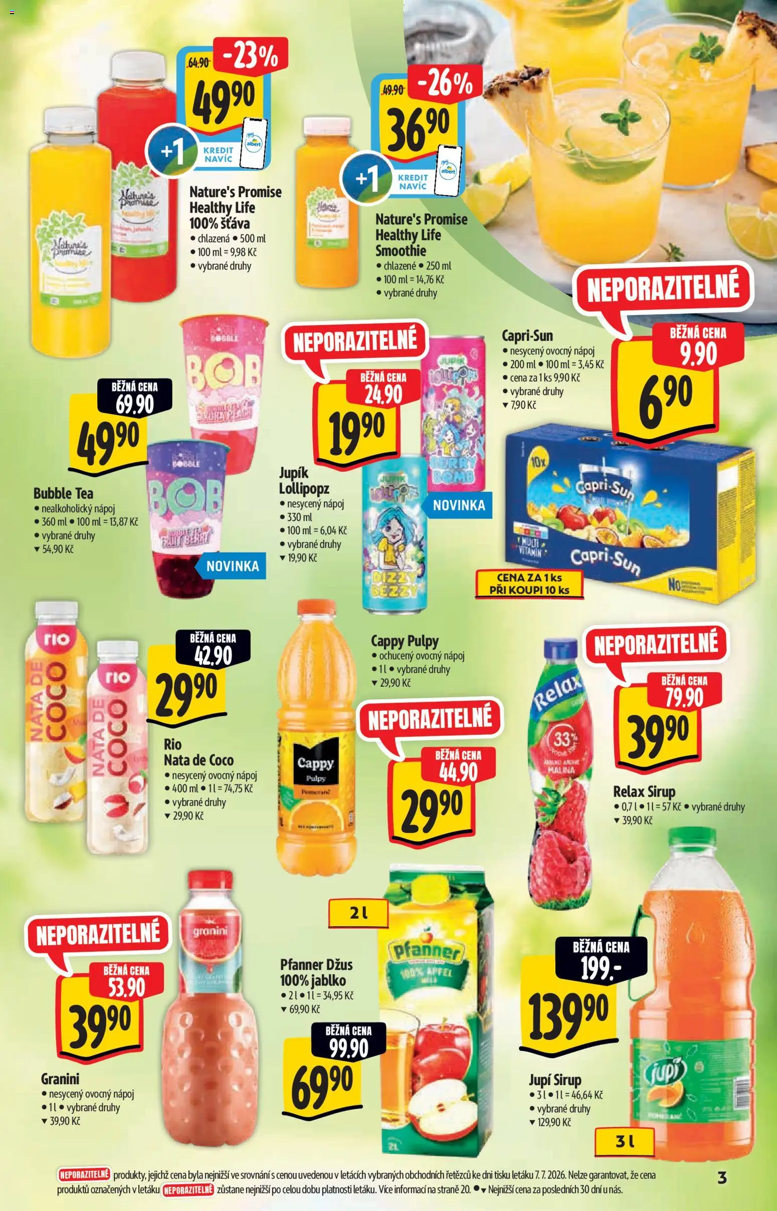 Albert katalog - Hypermarket od 15.07.2026 | Strana: 3 | Produkty: Sirup Jupí, Jupí, Sirup, Smoothie