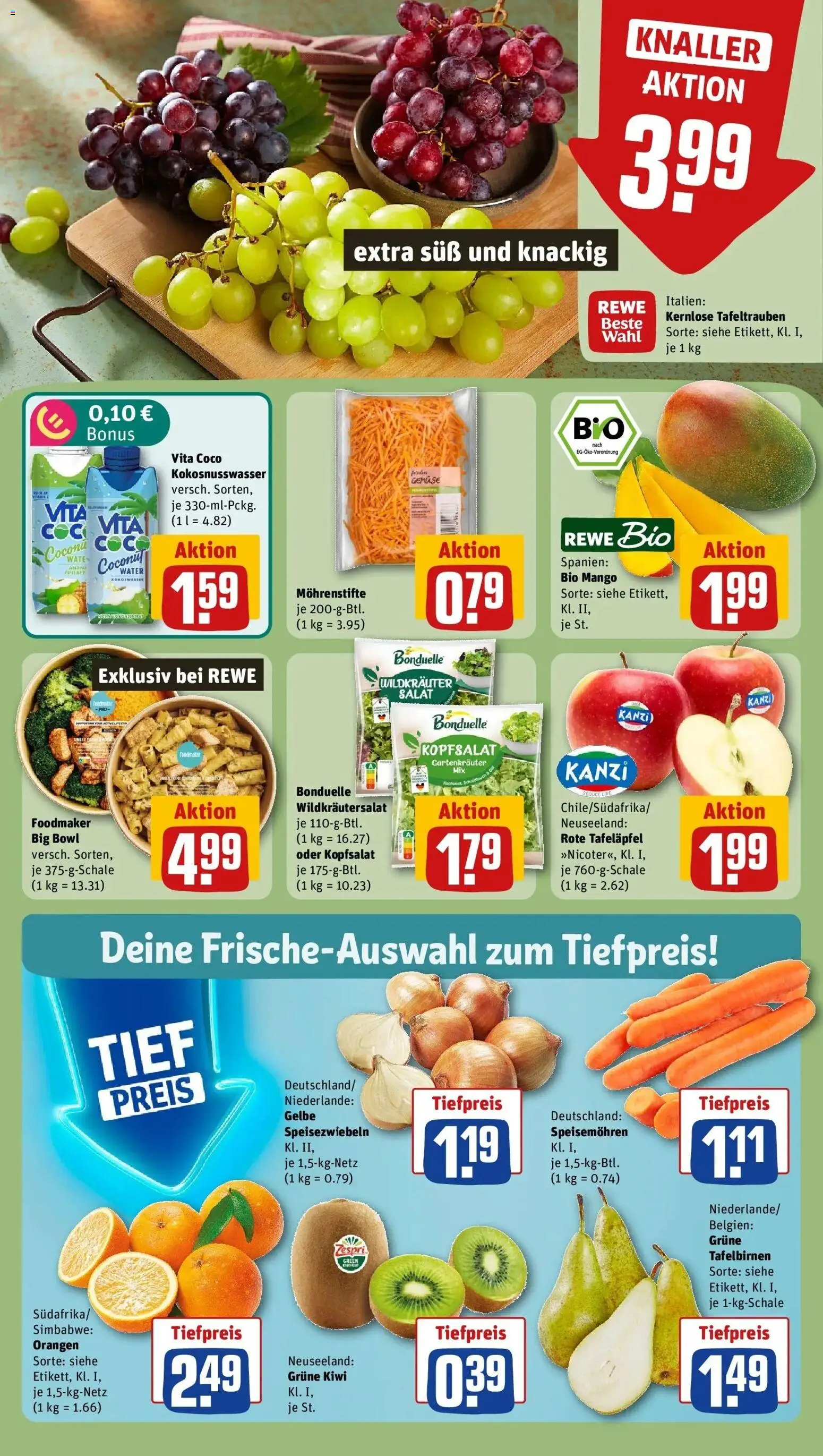 REWE Prospekt ab 21.09.2026 zum Blättern » Angebote | Seite: 12 | Produkte: Orangen, Mango, Kiwi, Salat