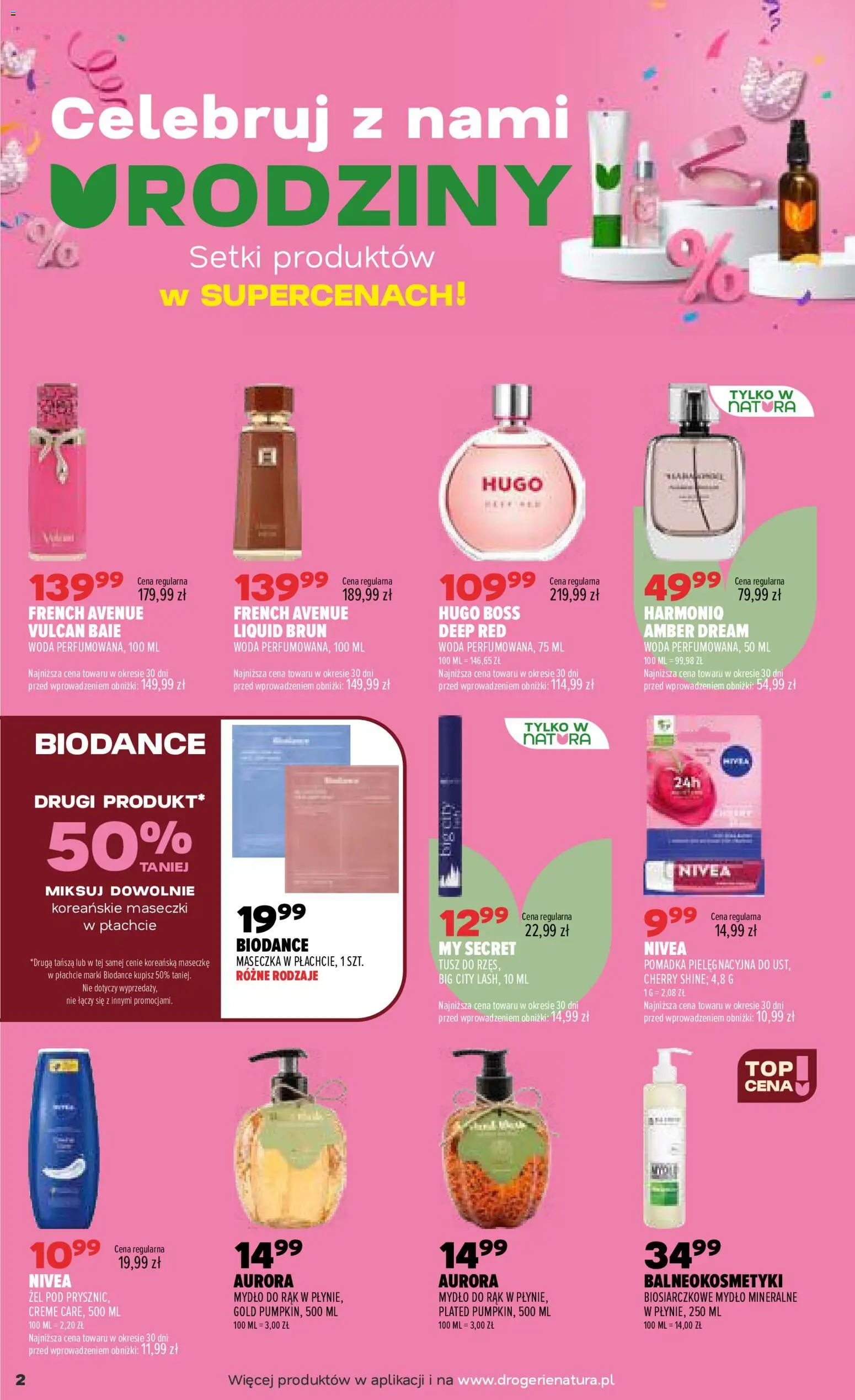 Drogerie Natura gazetka od 01.10.2026 | Strona: 2 | Produkty: Maseczki, Pomadka, Mydło, Woda